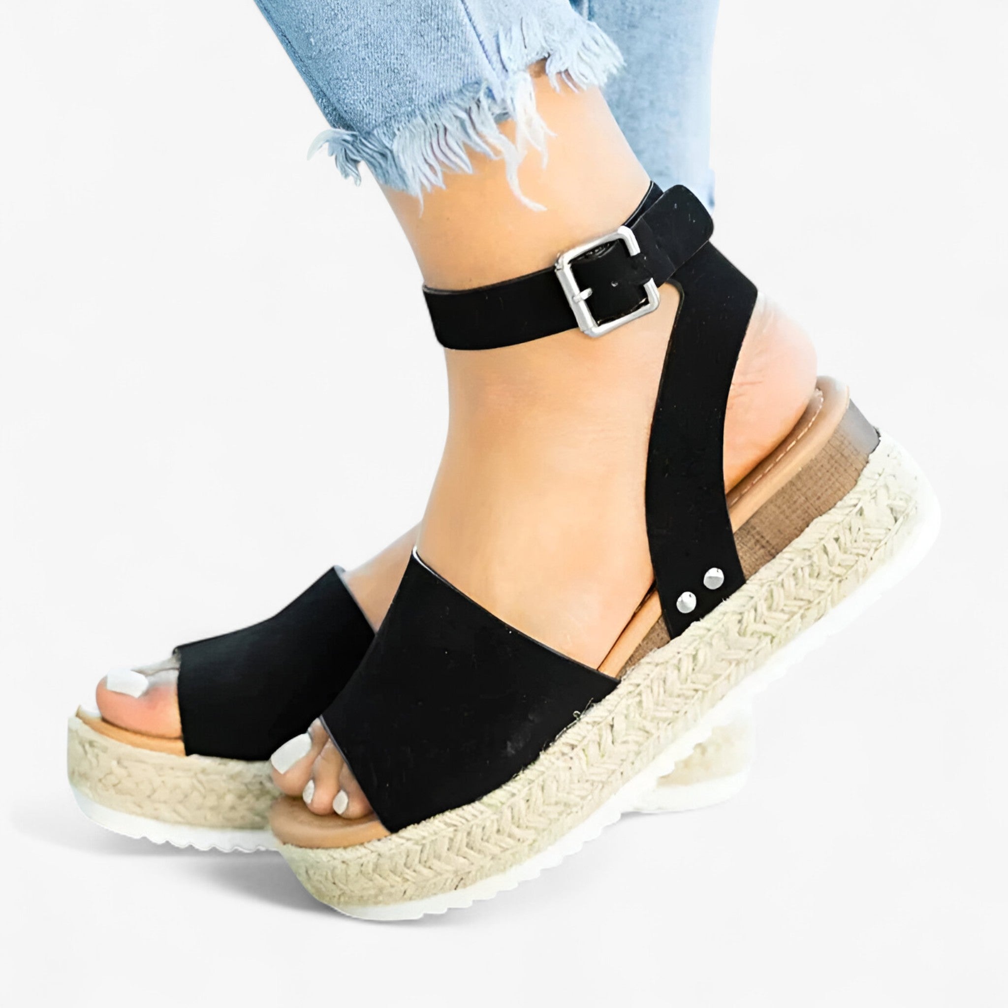 Sarah | Minimalistiske sandaler uden snørebånd - elegante damesandaler til enkel elegance - Sort - women's fashion - {{ product_tags }