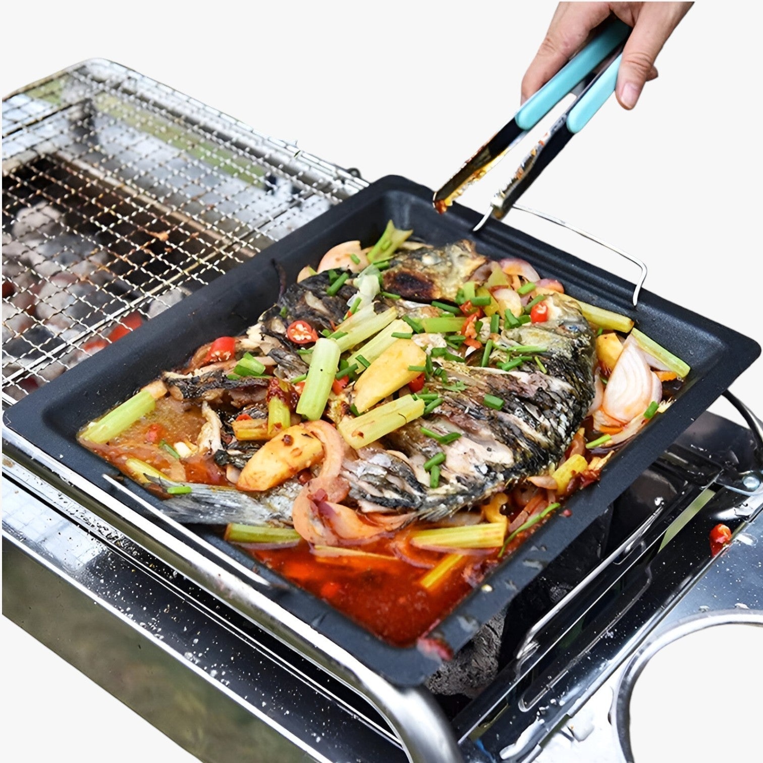 Clifton | Vendbar støbejern grillplade – Perfekt grillning indendørs og udendørs - - house & garden - {{ product_tags }