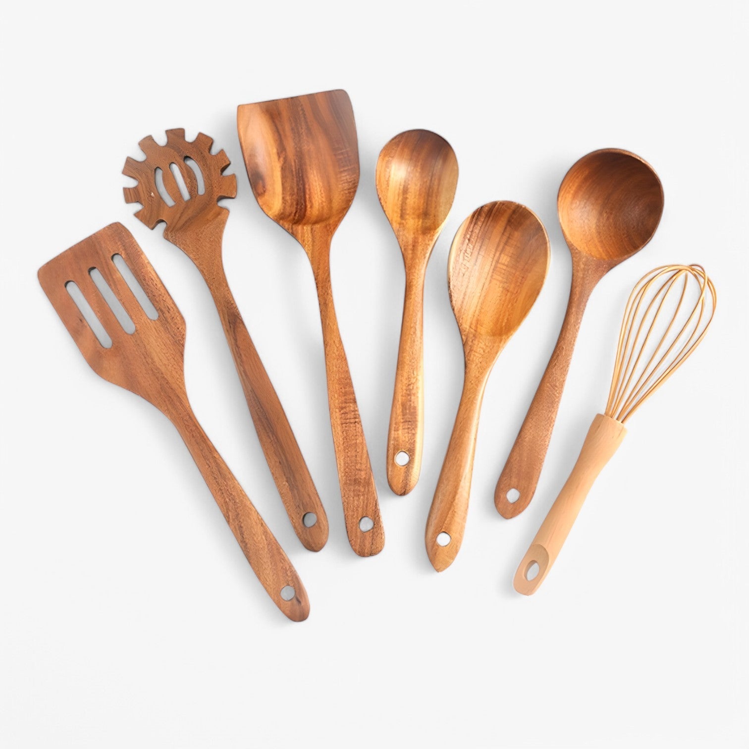 Olivia | 7-delt træ kogesæt – naturligt, bæredygtigt og non-stick - - Olivia | 7-delt træ kogesæt – naturligt, bæredygtigt og non-stick- €25 - {{ product_tags }