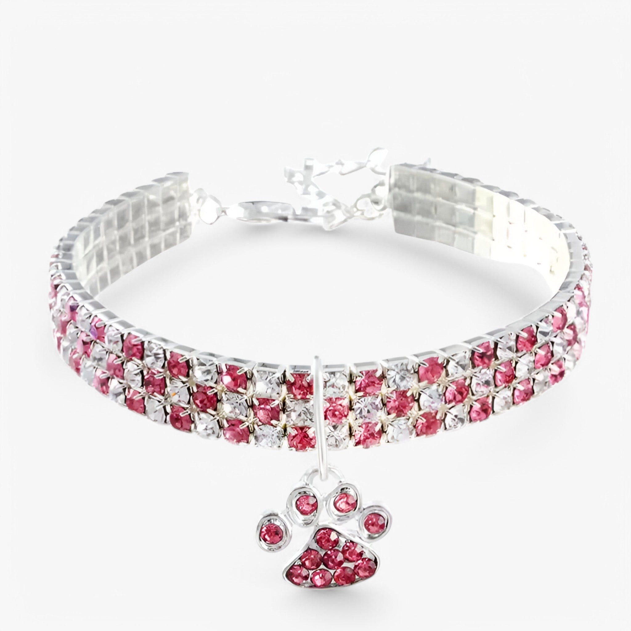 Luna | Luksus Krystalhalskæde med Diamantophæng - Rosa - other - {{ product_tags }