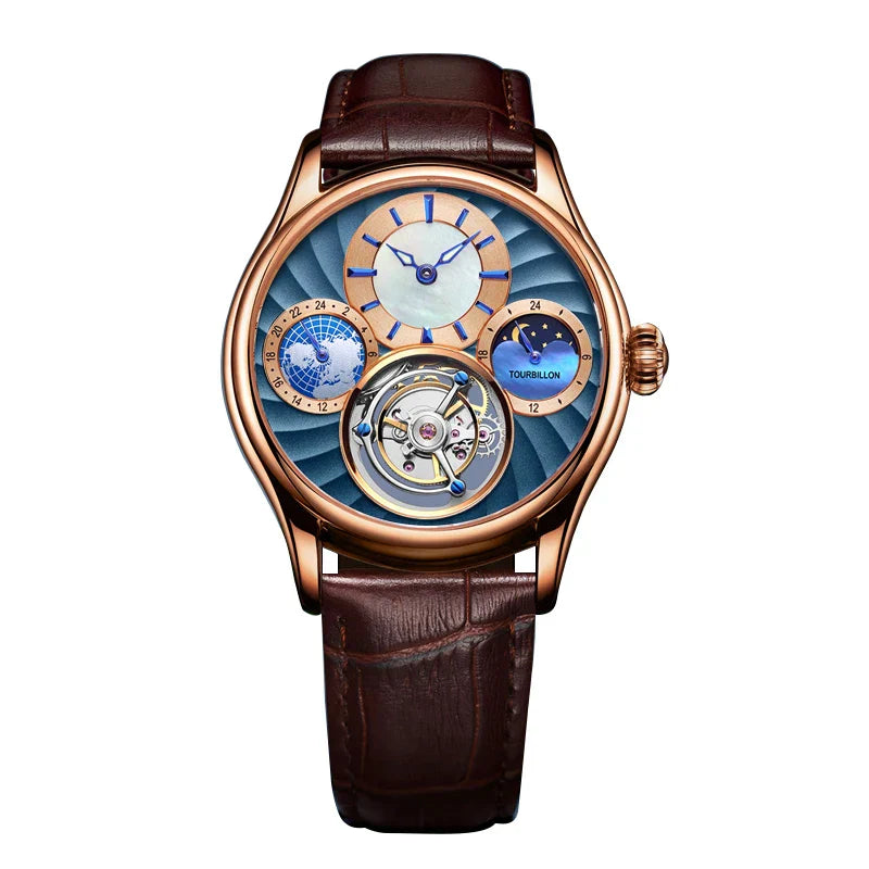 Helio | Tourbillon luksus mekanisk ur - Blå Rose - watches - {{ product_tags }