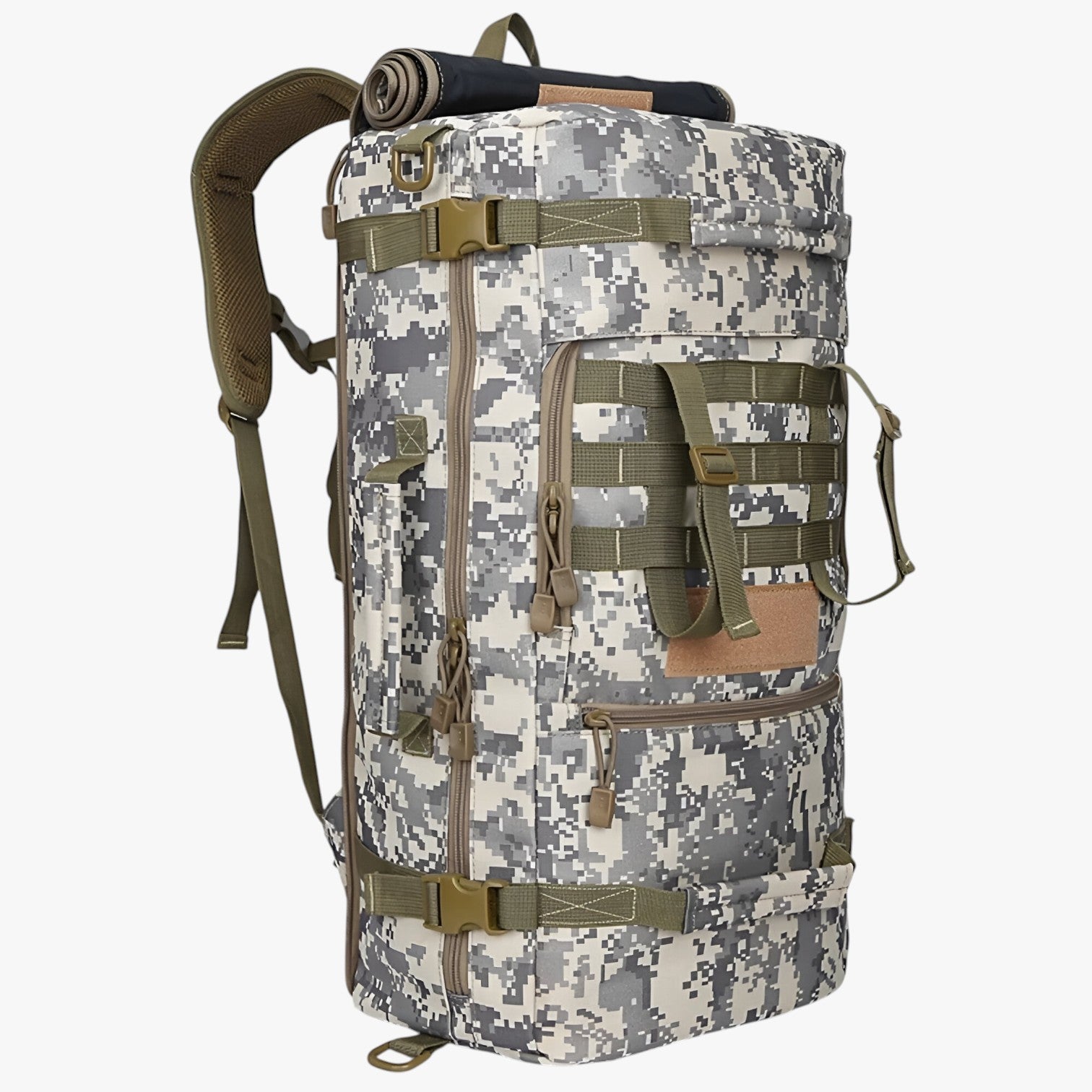 Bernardo | Stor 50L vandrerygsæk til camping, trekking og bjergbestigning - ACU - Bernardo | Stor 50L vandrerygsæk til camping, trekking og bjergbestigning- €25 - {{ product_tags }