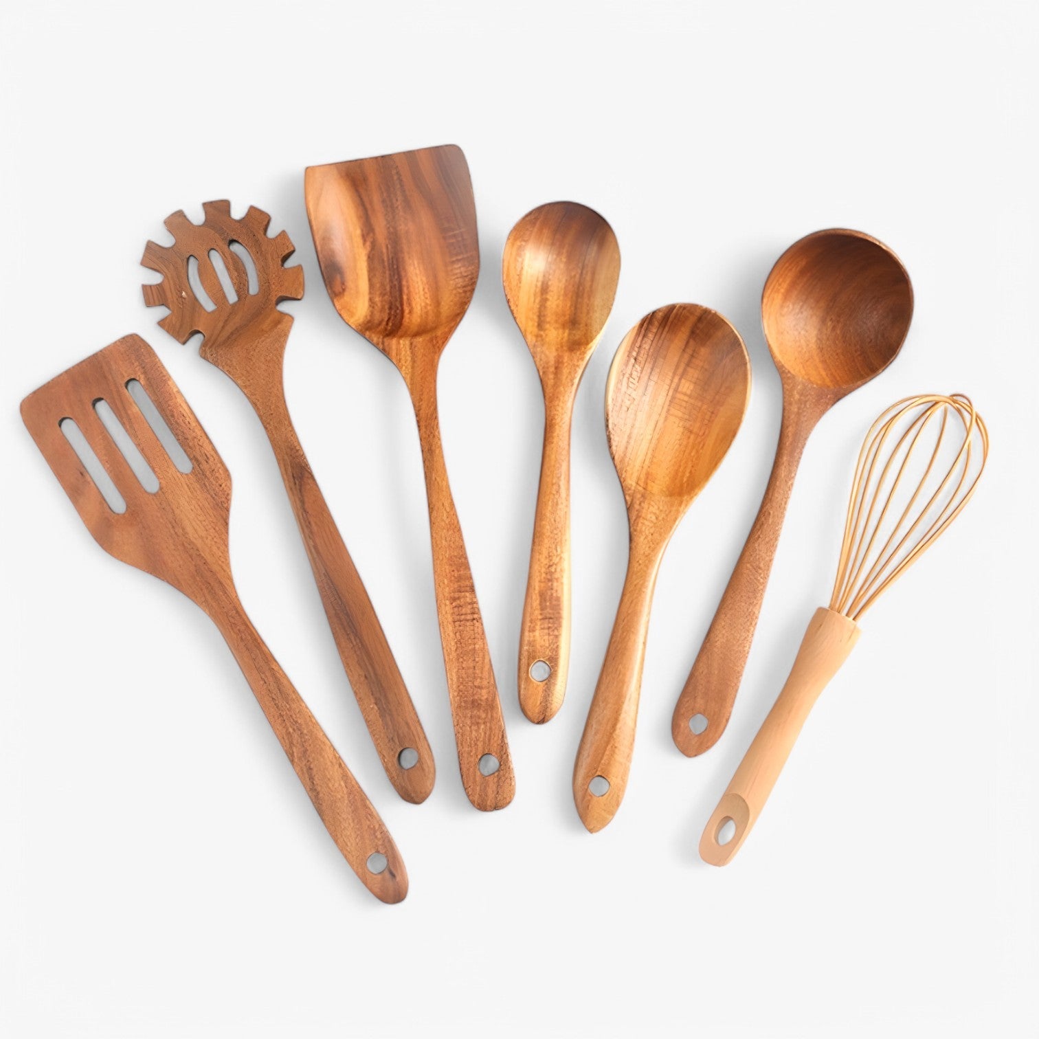 Olivia | 7-delt træ kogesæt – naturligt, bæredygtigt og non-stick - Træ - Olivia | 7-delt træ kogesæt – naturligt, bæredygtigt og non-stick- €25 - {{ product_tags }