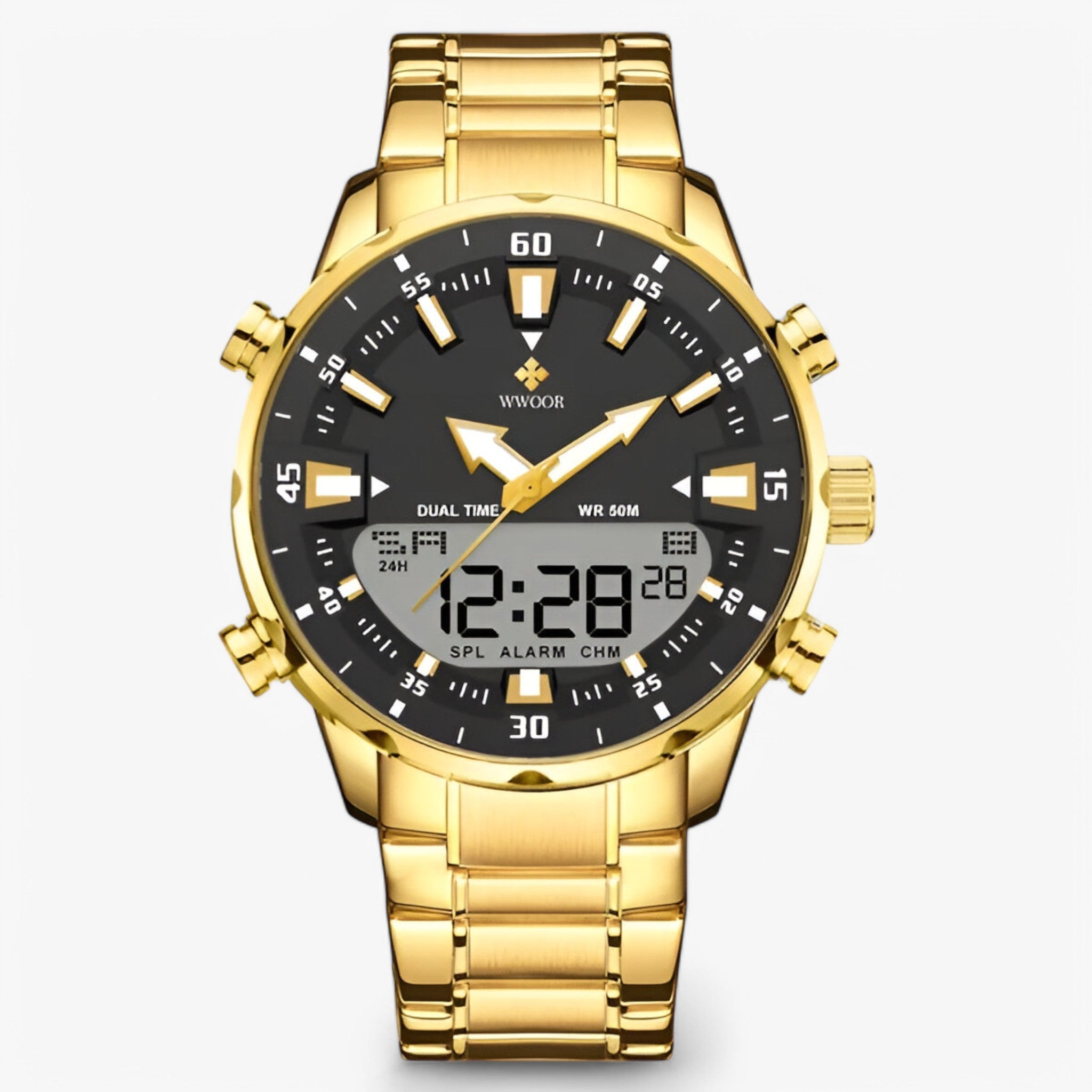 Dario | Militær sportsur i rustfrit stål - Sort guld - watches - {{ product_tags }