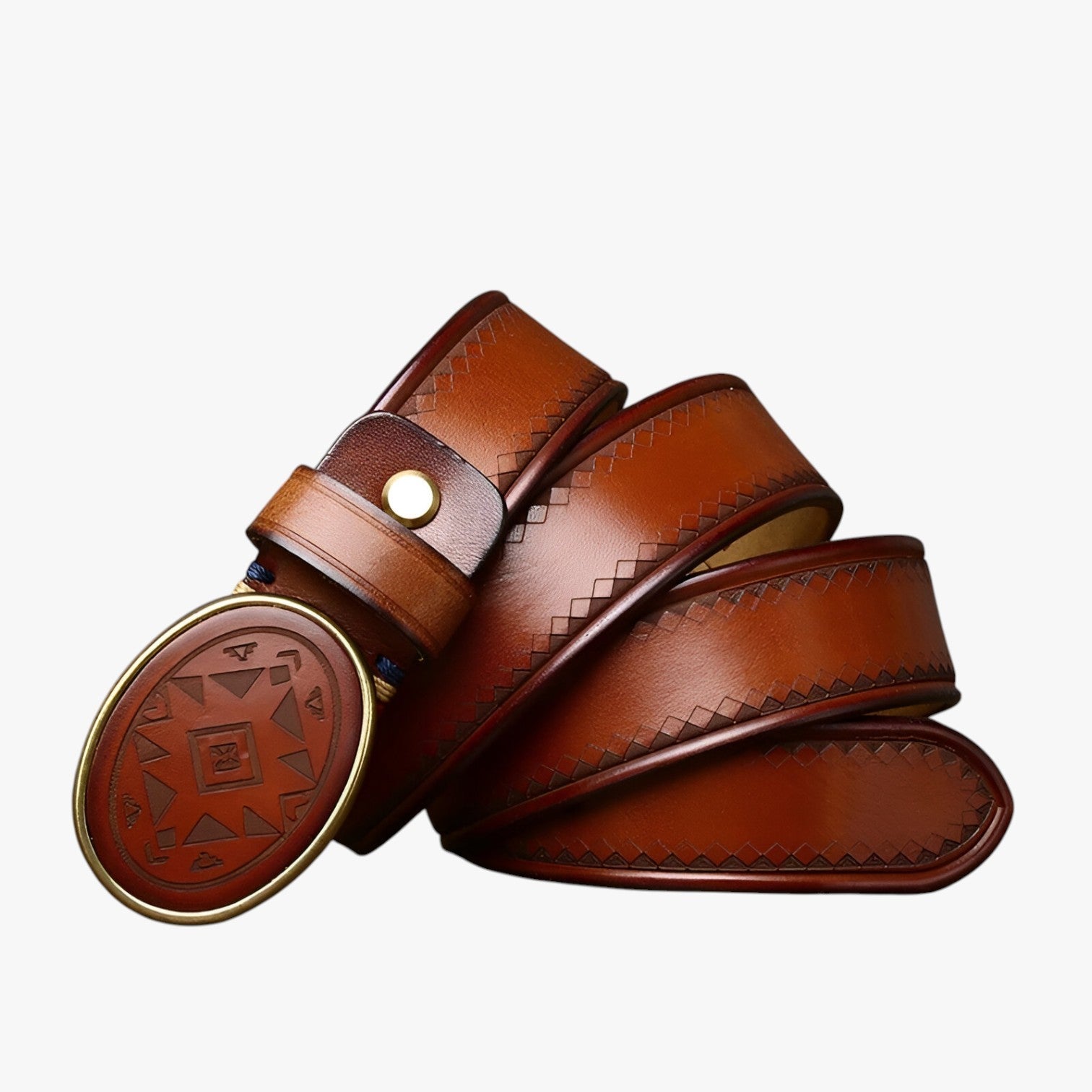 Ace | Elegant læderbælte til jeans - Gul jord - men's fashion - {{ product_tags }