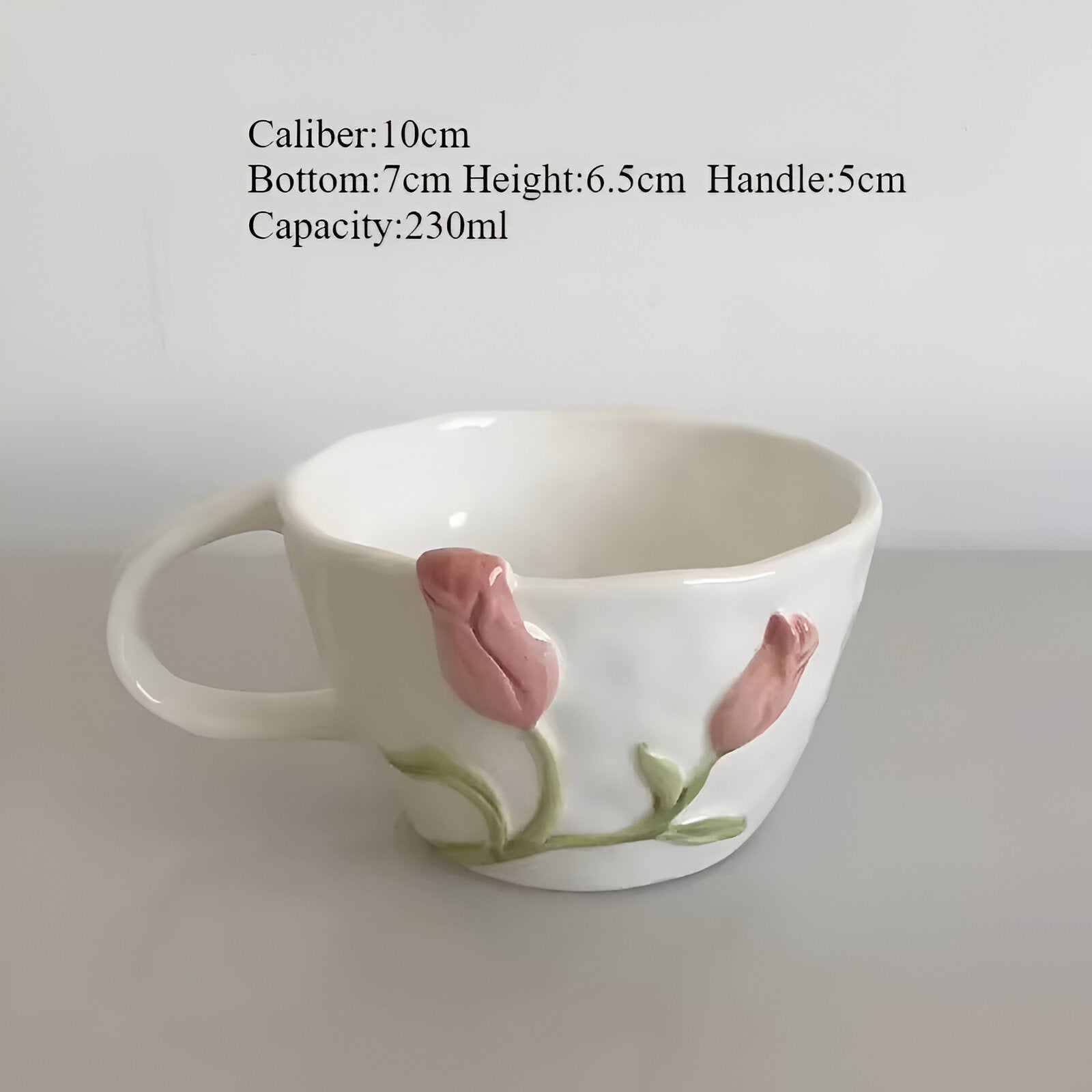 Florina | Kreativ Tulip Keramisk Kaffekop med Underkop - Lyserød kop 260-310ML - Florina | Kreativ Tulip Keramisk Kaffekop med Underkop- €25 - {{ product_tags }