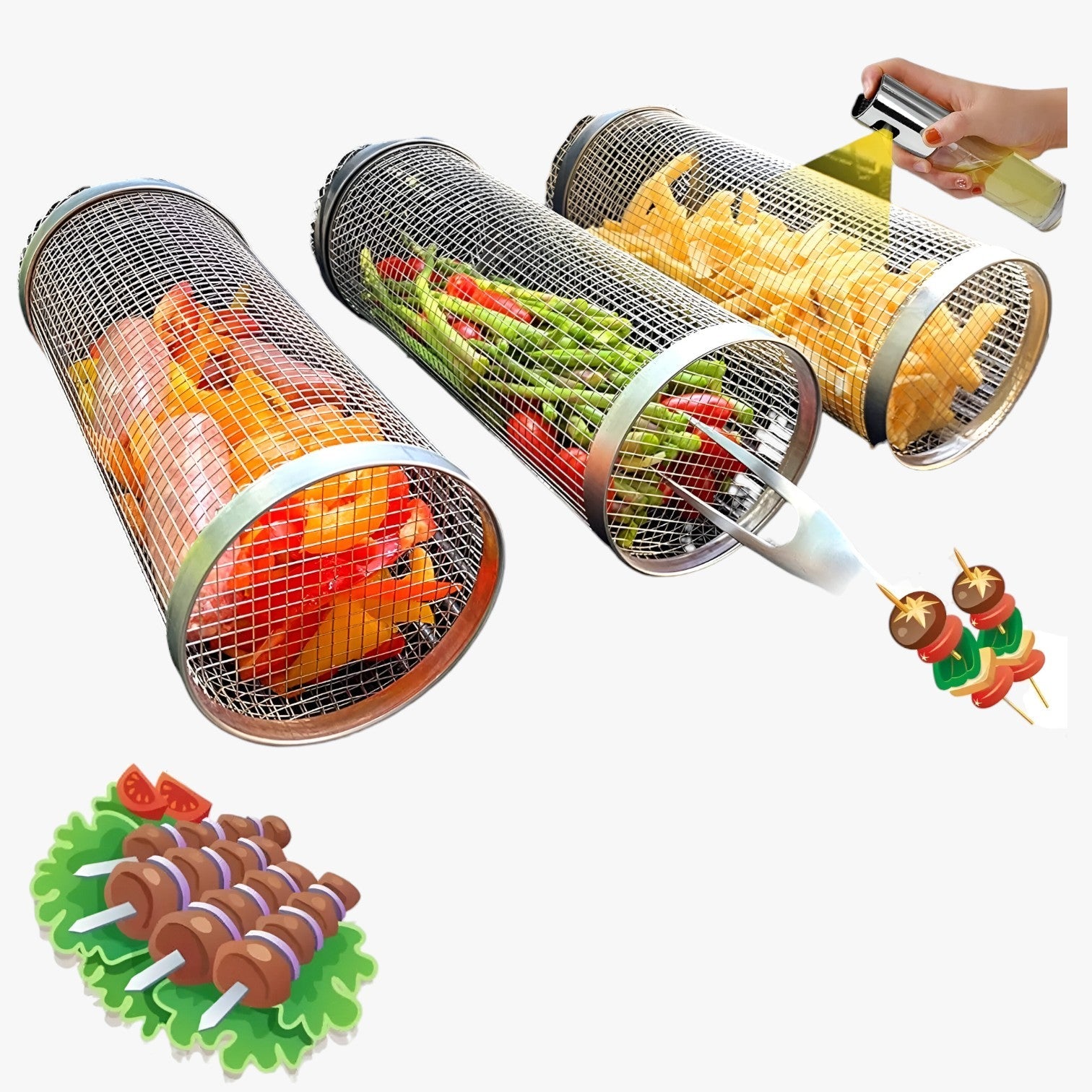 Harmoni | Drejbar BBQ-grillmand – Ensartet madlavning, ingen besvær med at dreje - - house & garden - {{ product_tags }