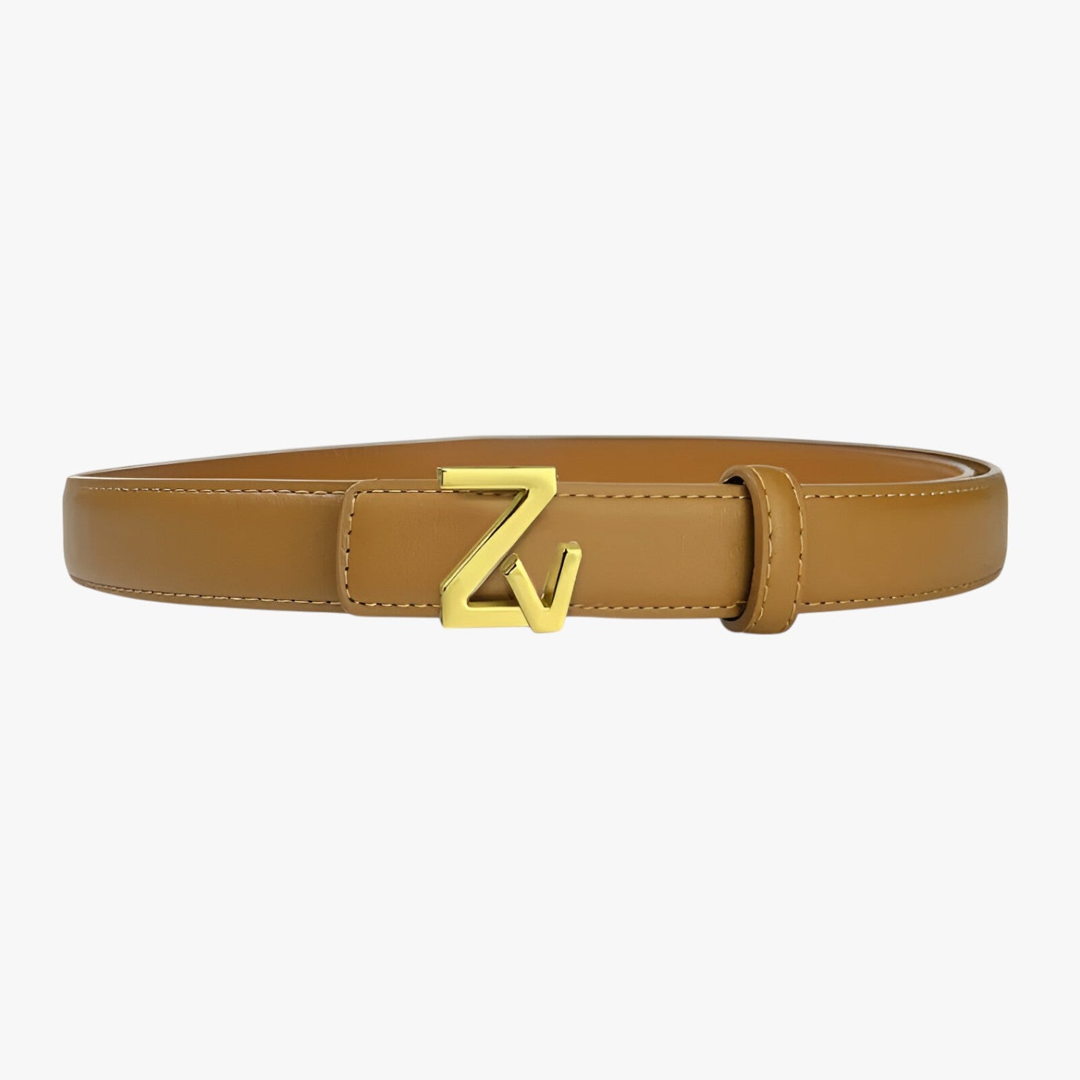 Liliana | Elegant damebælte med ZV spænde - kamelfarvet 110cm - women's fashion - {{ product_tags }