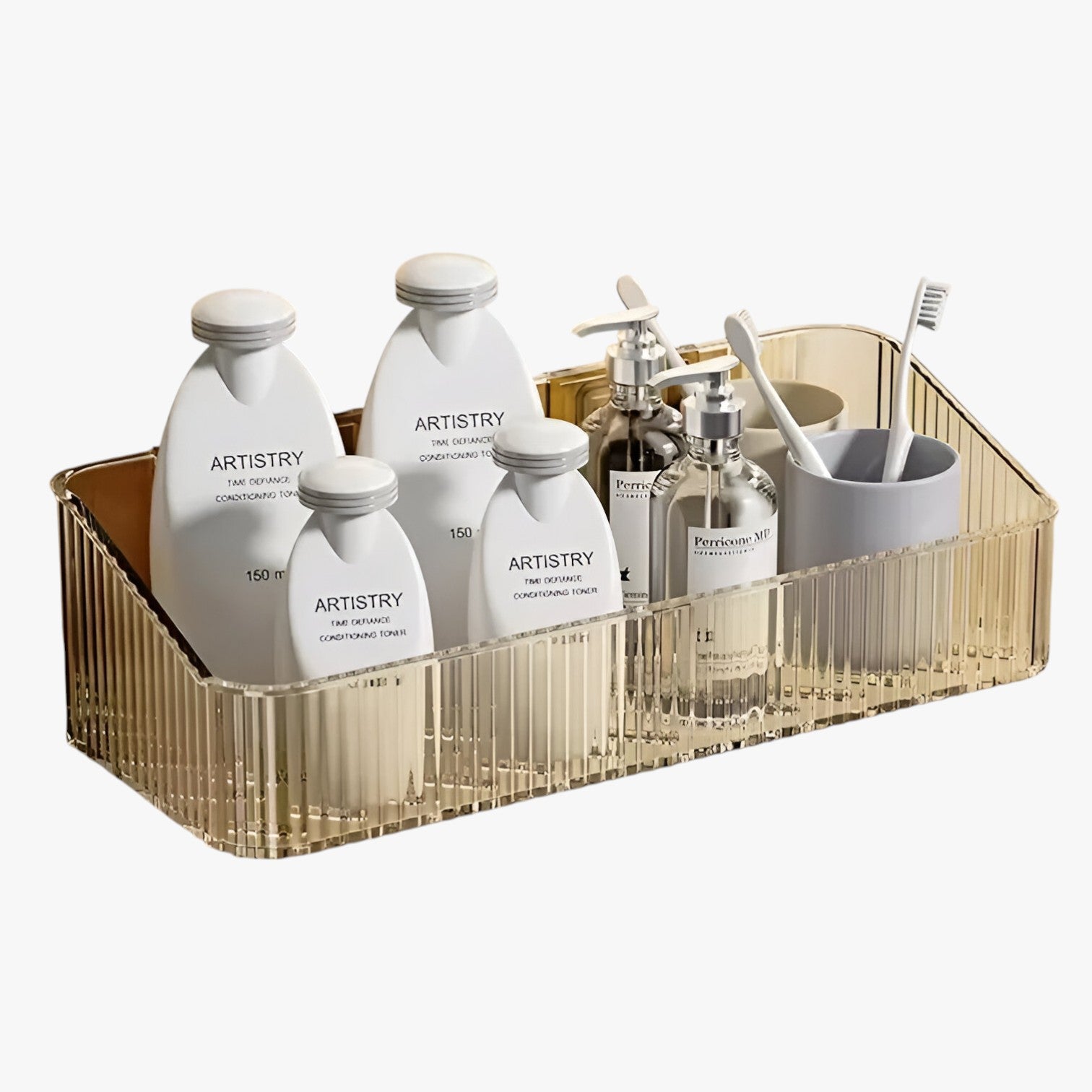 Aileen | Pladsbesparende hjørneopbevaring – solid uden boring - Khaki - house & garden - {{ product_tags }