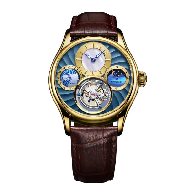 Helio | Tourbillon luksus mekanisk ur - Blå guld - Helio | Tourbillon luksus mekanisk ur- €25 - {{ product_tags }