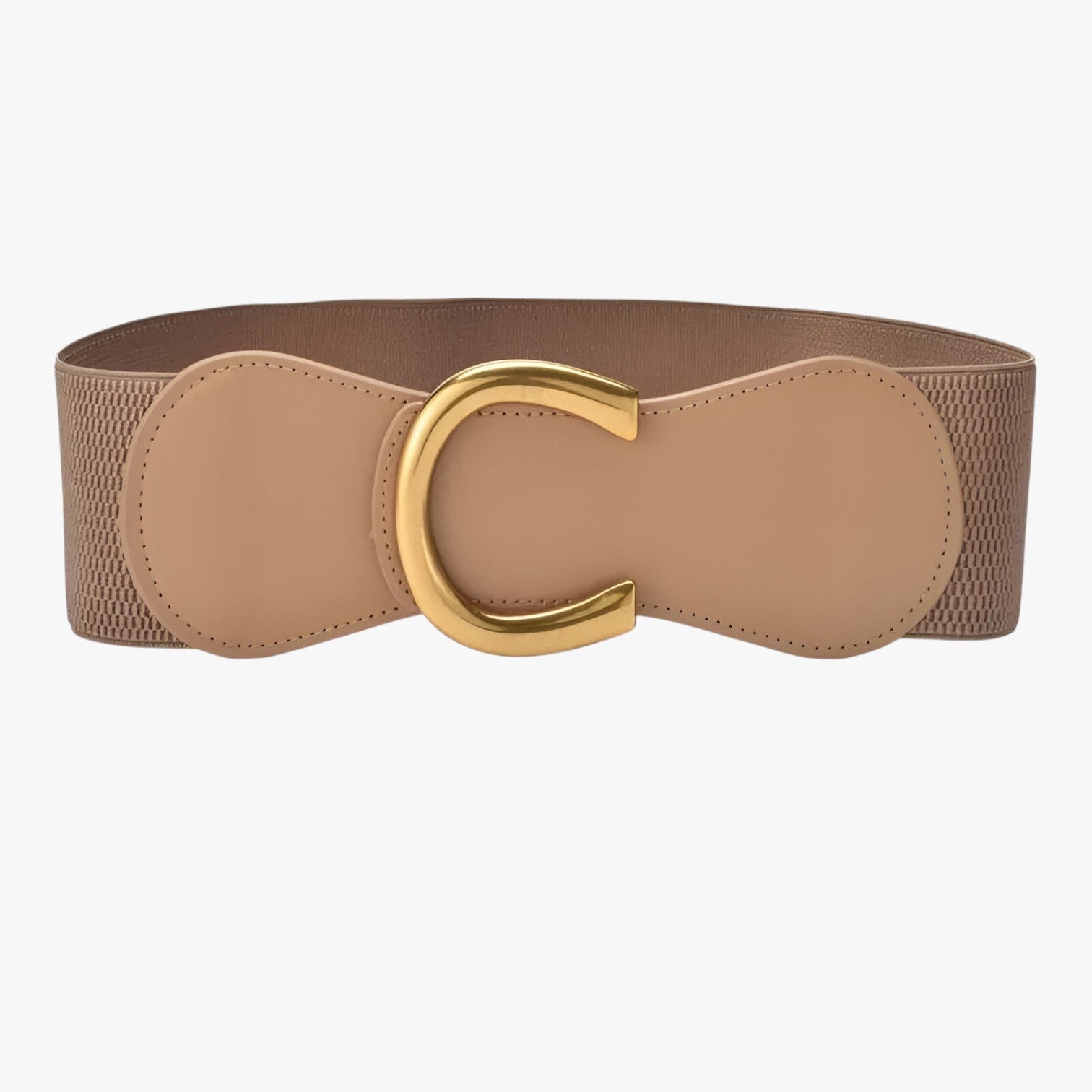 Elise | Lang elastisk talje med gylden spænde - Caki - women's fashion - {{ product_tags }