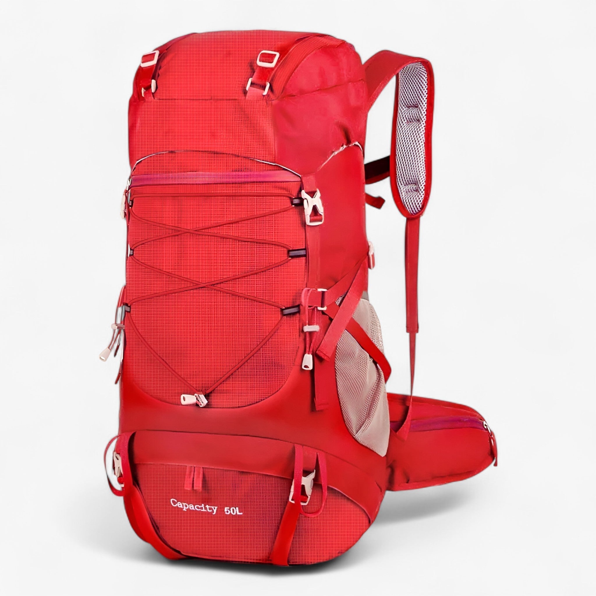 50L vandtæt nylon rygsæk til eventyrlige rejser - Rød - bags - {{ product_tags }