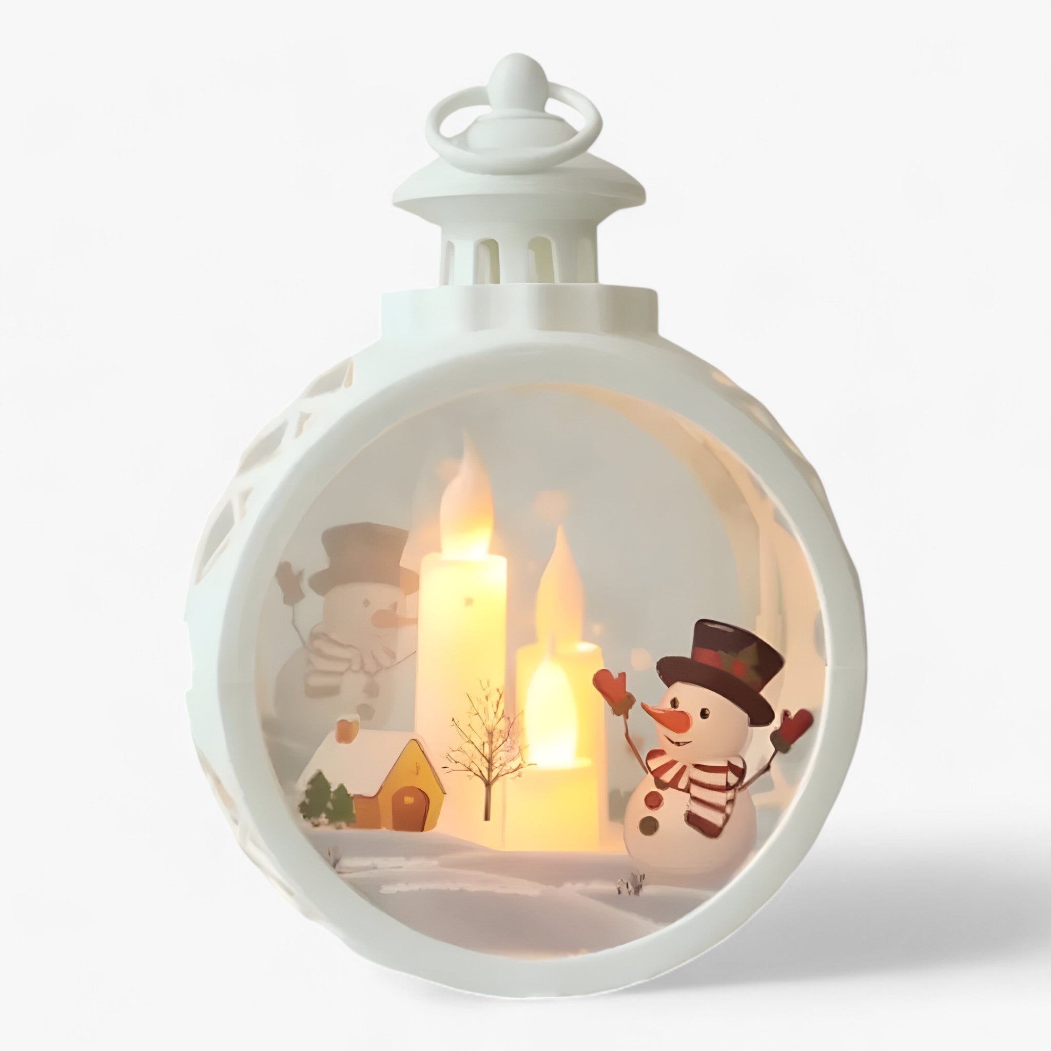 Julien | Julsnögubbelampe - LED-lys med simuleret flamme til udendørs dekoration - Stil 7 1 +1 GRATIS S 8.5x12cm - christmas - {{ product_tags }