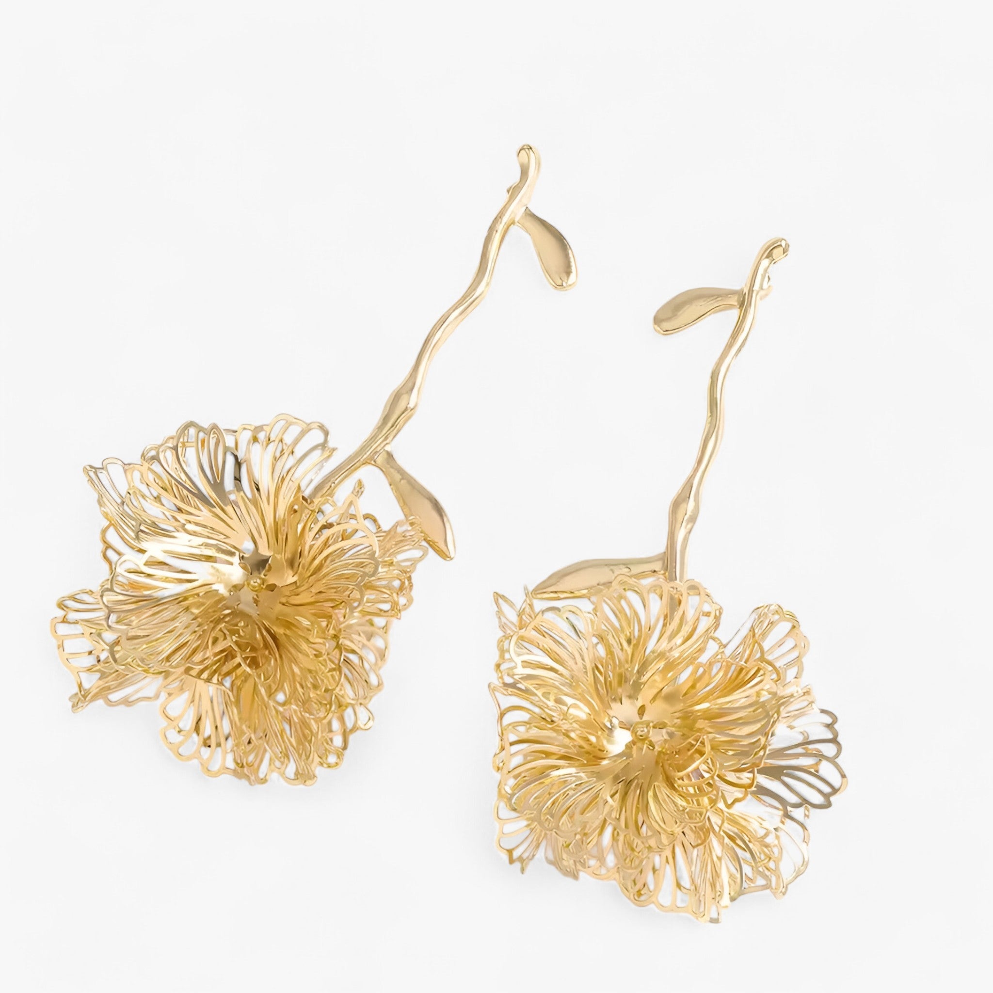 Zoë | Vintage Blomst Kwastøreringe – Elegant og Unik - Guld 2 - women's fashion - {{ product_tags }