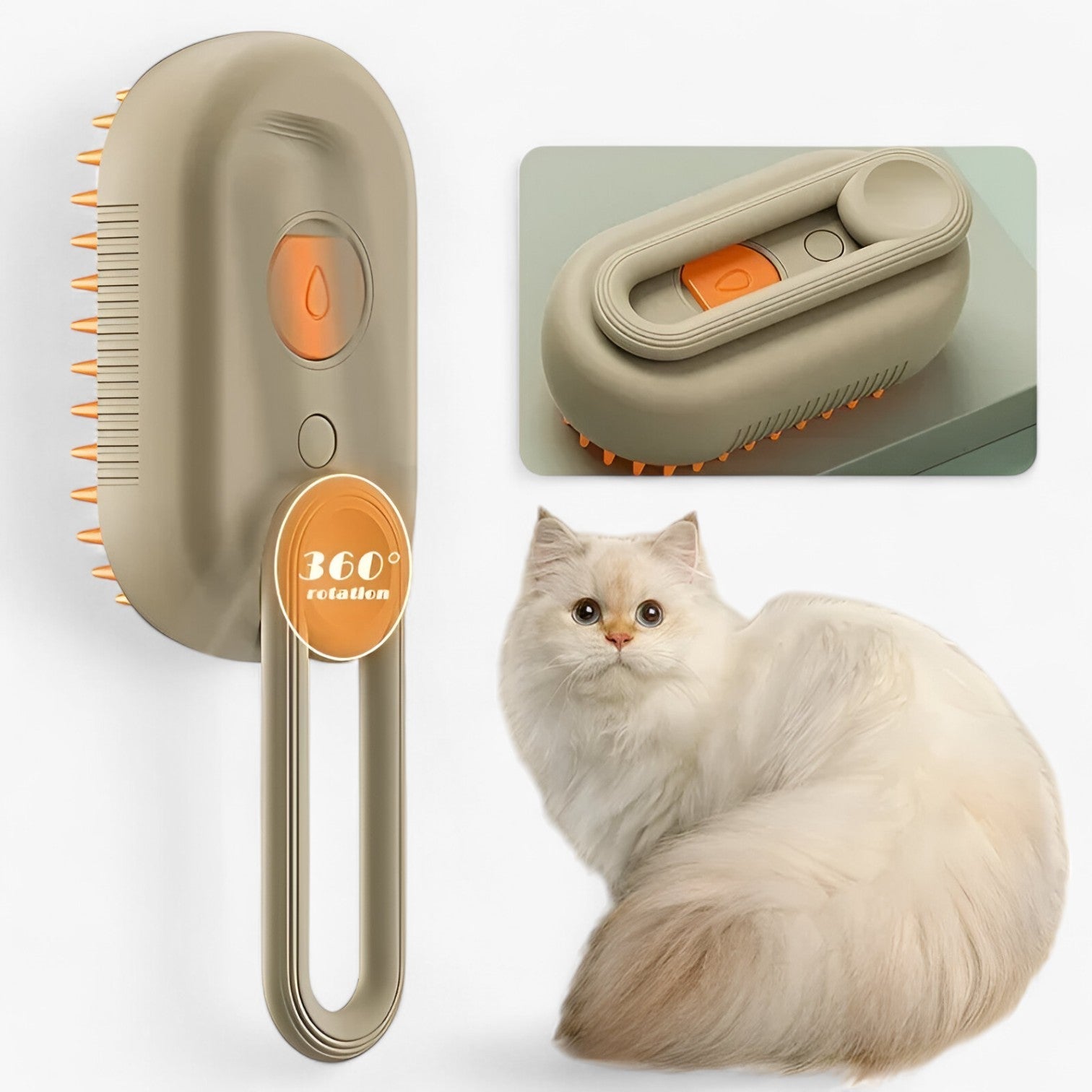 Euna | Elektrisk Damp- og Massagebørste til Husdyr - - other - {{ product_tags }