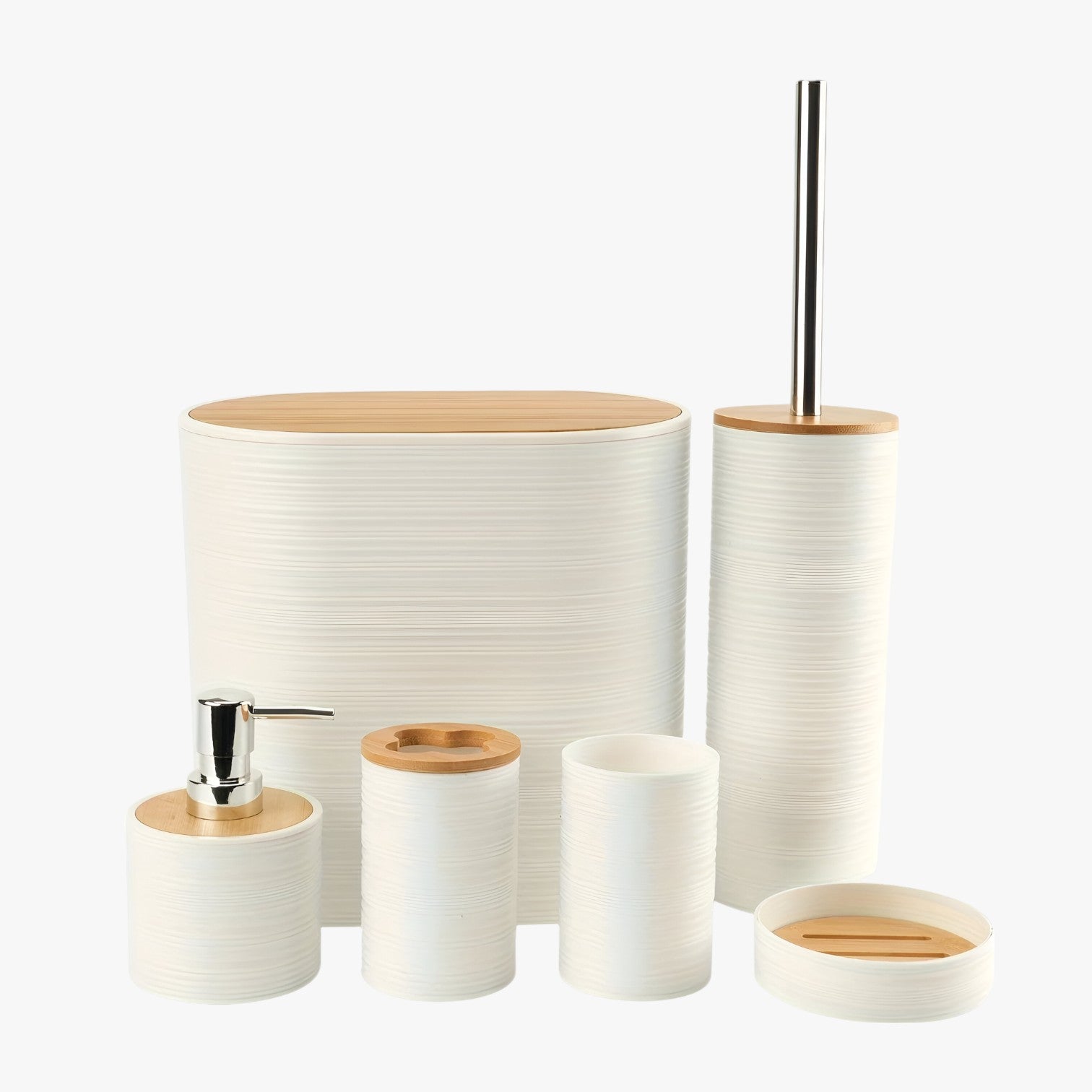 Elodie | Komplett 6-delt badeværelsessæt – Stilfuld og organiseret - hvid - house & garden - {{ product_tags }