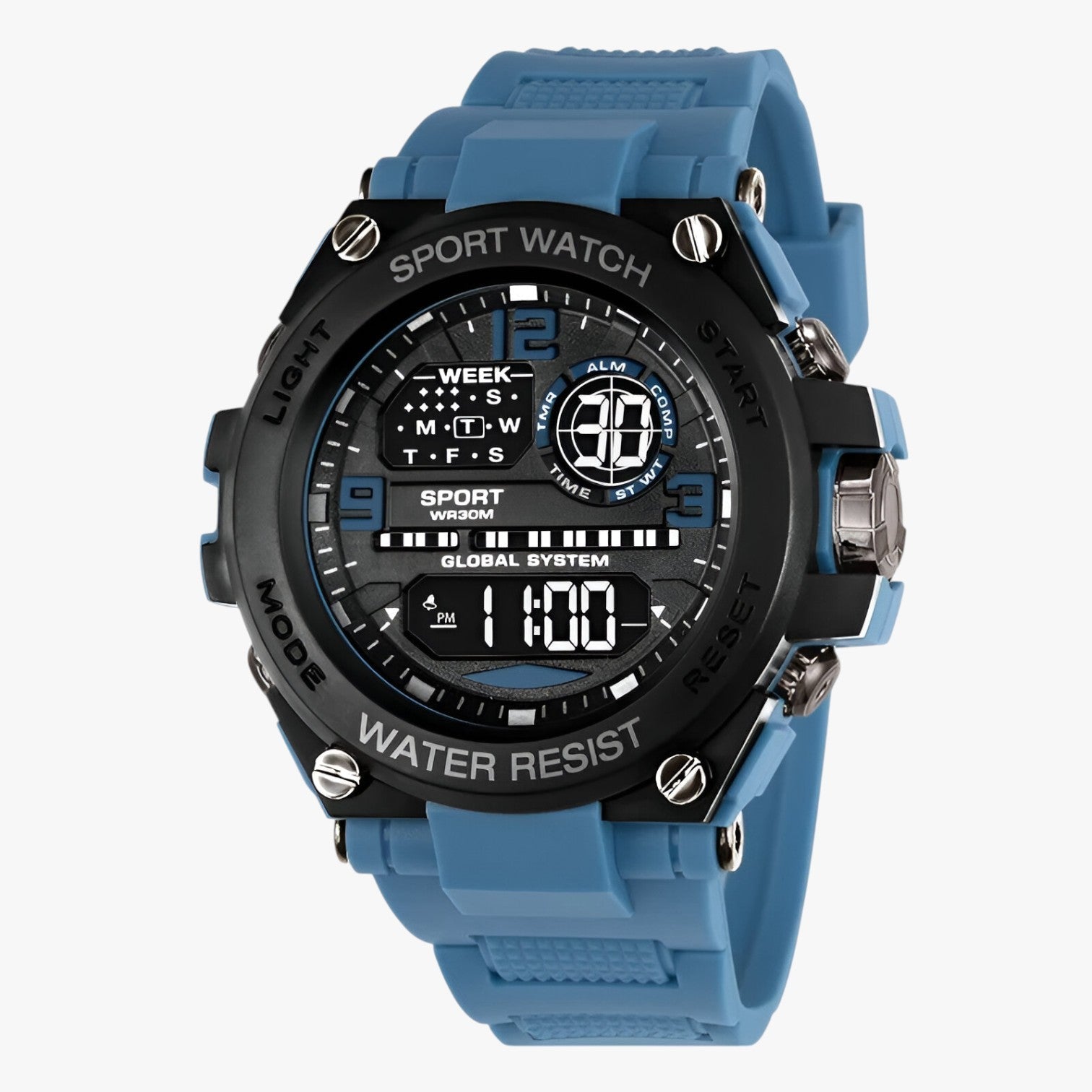 Kevin | Vandafvisende sportur med stødbeskyttelse - Blå - watches - {{ product_tags }
