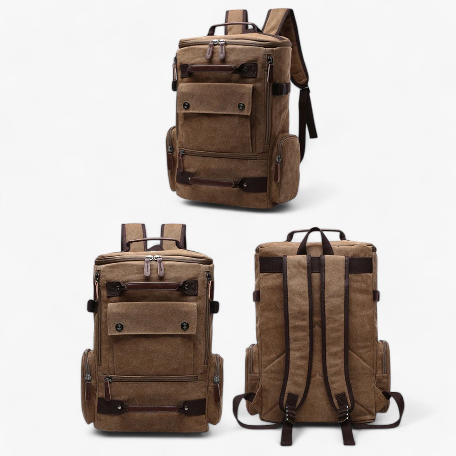 Enrique | Rumlig Vintage Læder Rygsæk med Laptoplomme - - bags - {{ product_tags }