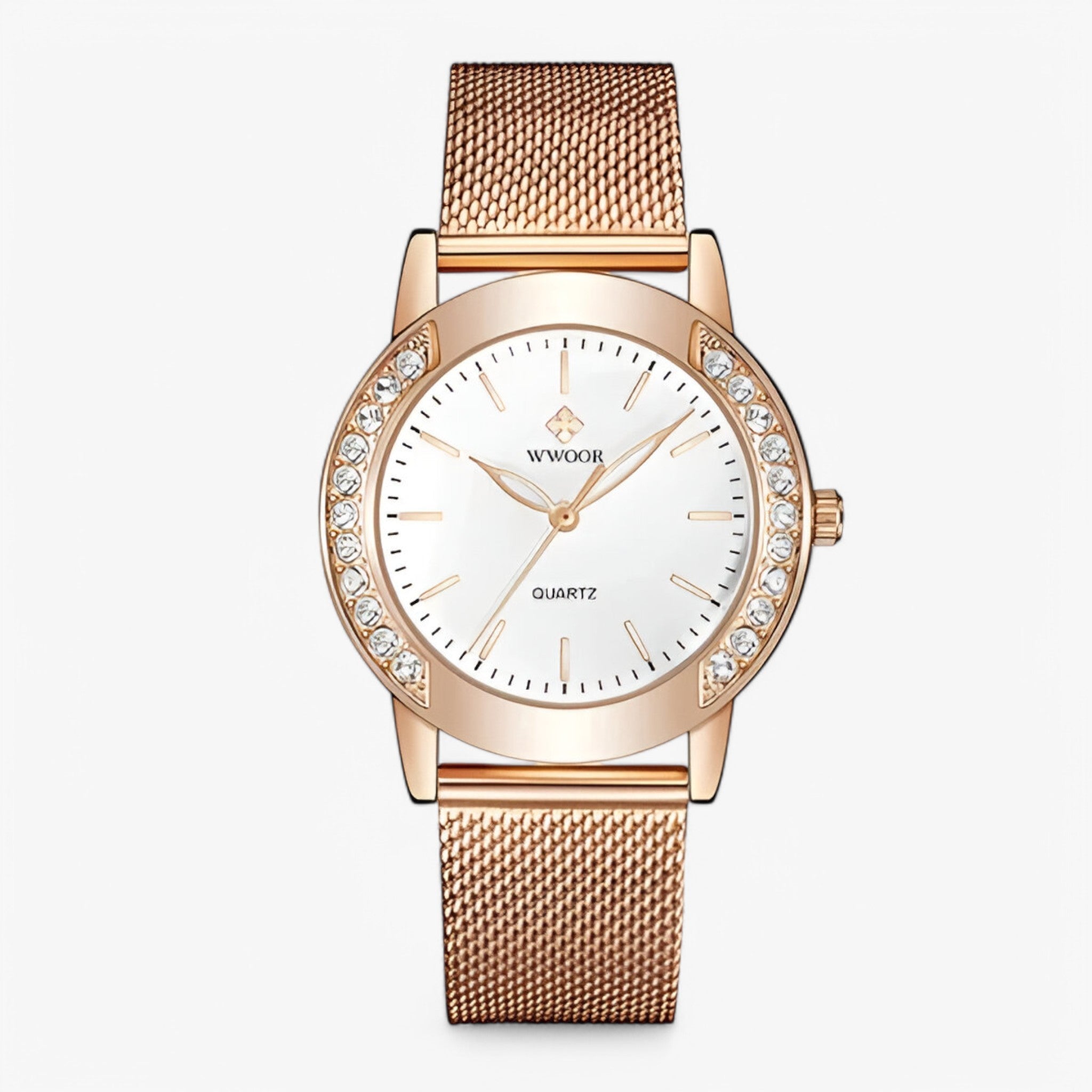 Sophie | Luksus armbåndsur med diamanter - hvid rose - watches - {{ product_tags }