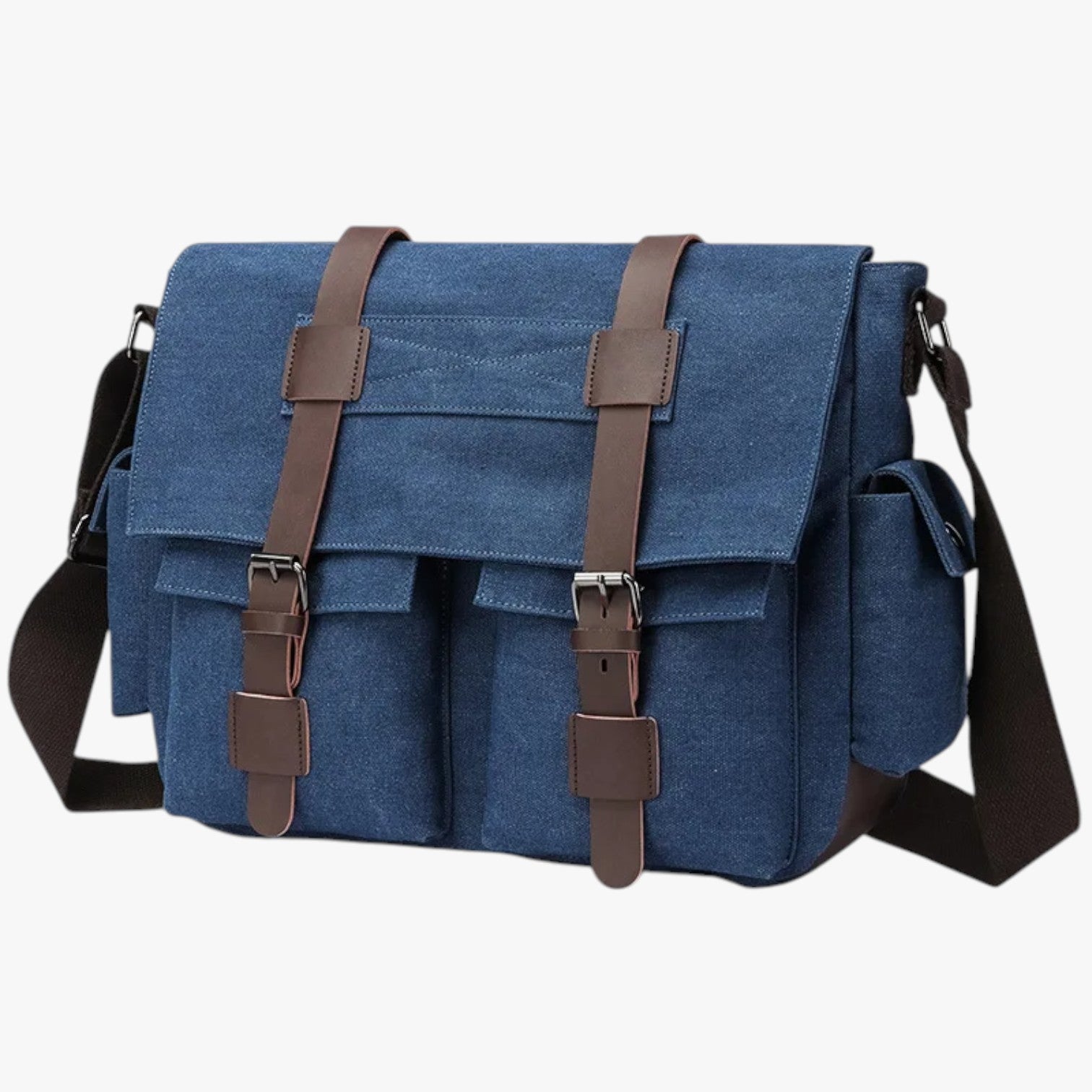 Harlan | Vintage lærredsklædt crossbody-nylontaske til mænd - LH8619-Blå Frankrig - bags - {{ product_tags }