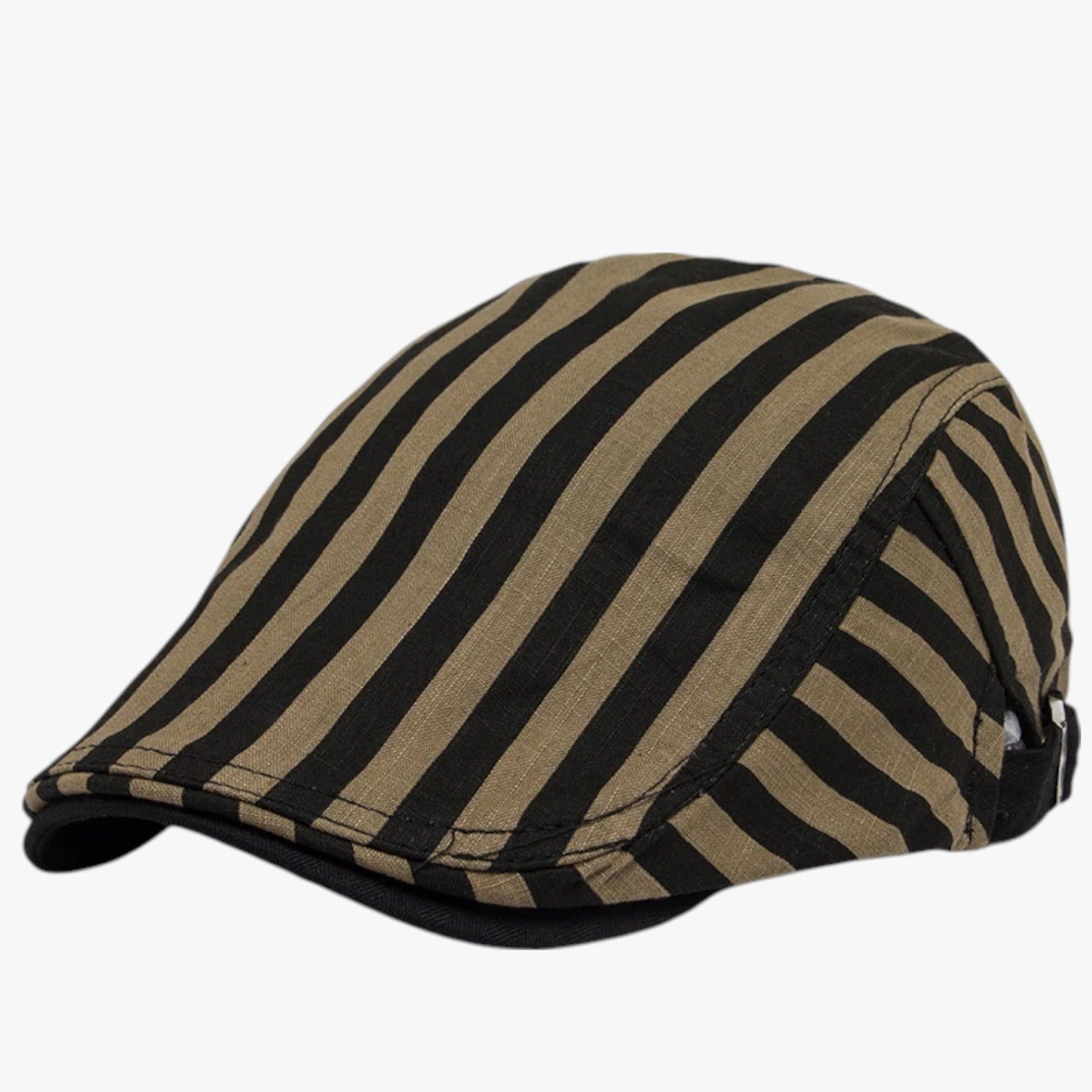 Blake | Sommerhue i bomuld og linned vintage - Mørke khaki Striber Justerbar 54-59 cm - Blake | Sommerhue i bomuld og linned vintage - €25 - {{ product_tags }