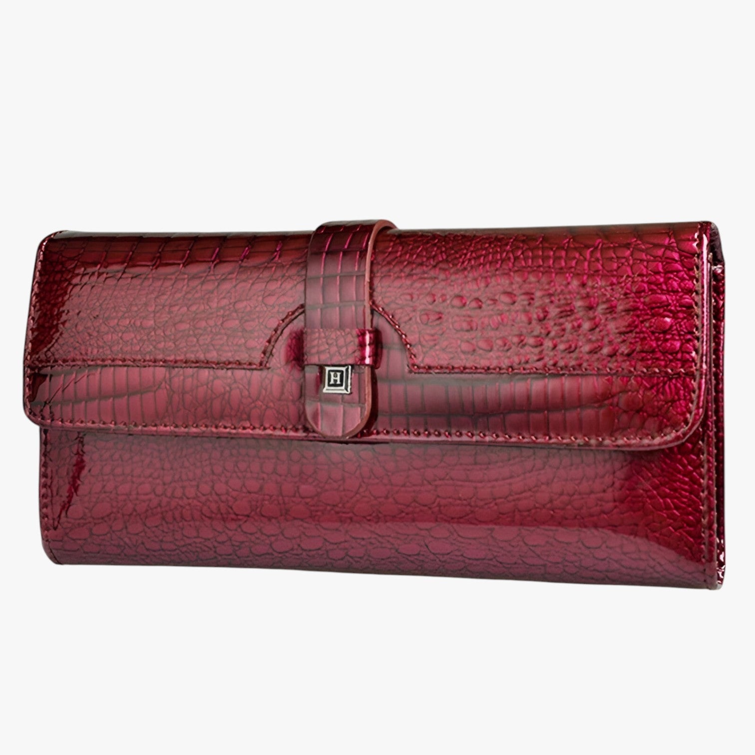 Felicia | Luksus Designer Håndtaske – Glinsende Læder Clutch & Pung - bordeaux - Felicia | Luksus Designer Håndtaske – Glinsende Læder Clutch & Pung- €25 - {{ product_tags }
