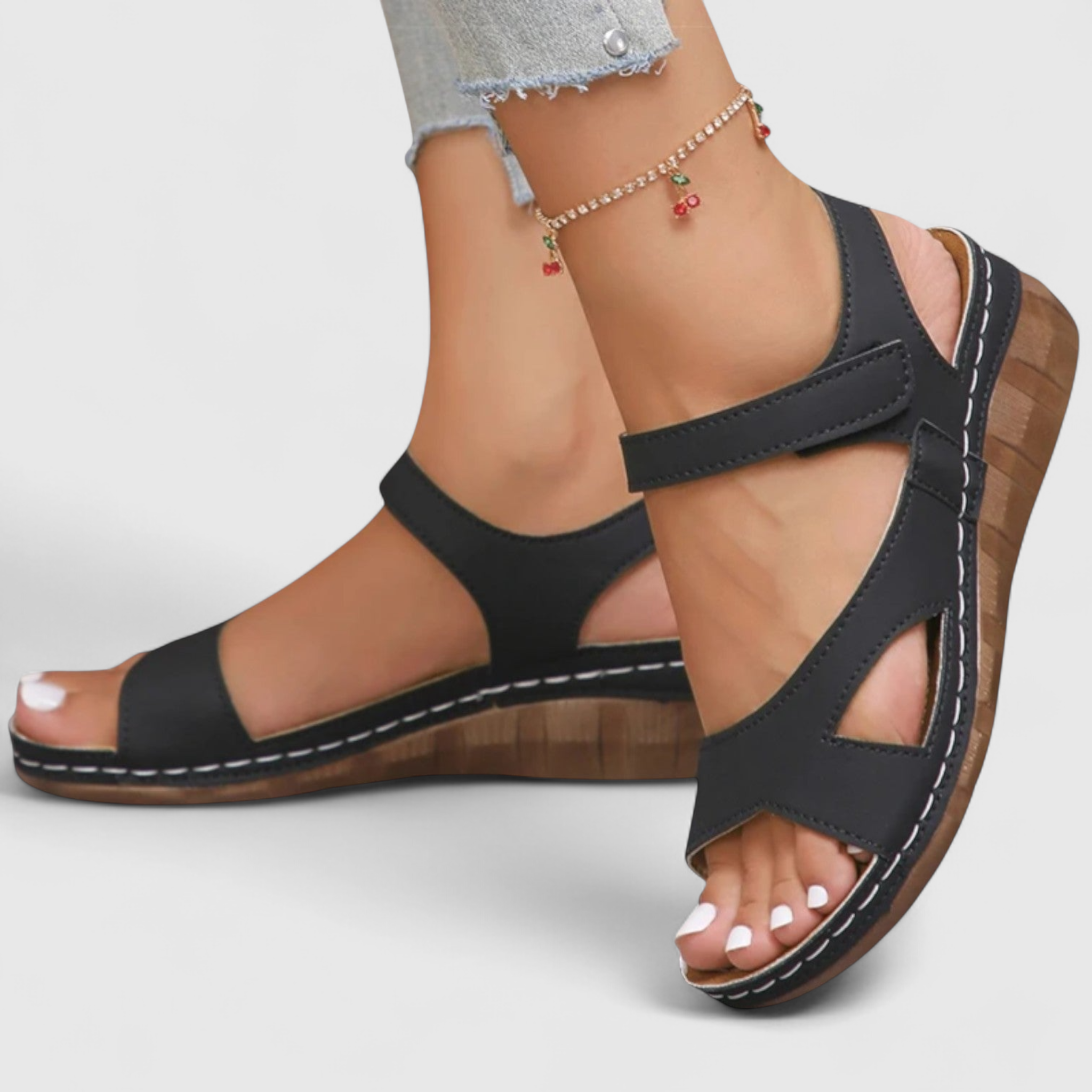 Amira | Damesasandaler Komfort Letvægts med Lav Hæl - - Amira | Damesasandaler Komfort Letvægts med Lav Hæl - €25 - {{ product_tags }