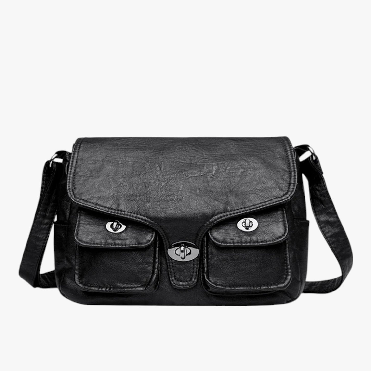 Amara | Elegant PU Læder Taske i Retrostil - Sort - Amara | Elegant PU Læder Taske i Retrostil - €25 - {{ product_tags }