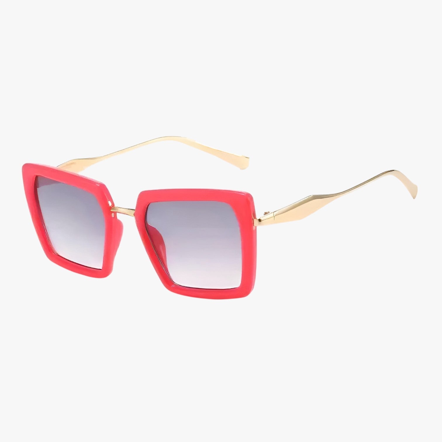 Riley | Vintage kvadratiske solbriller med mørkegrønne linser - rød - women's fashion - {{ product_tags }