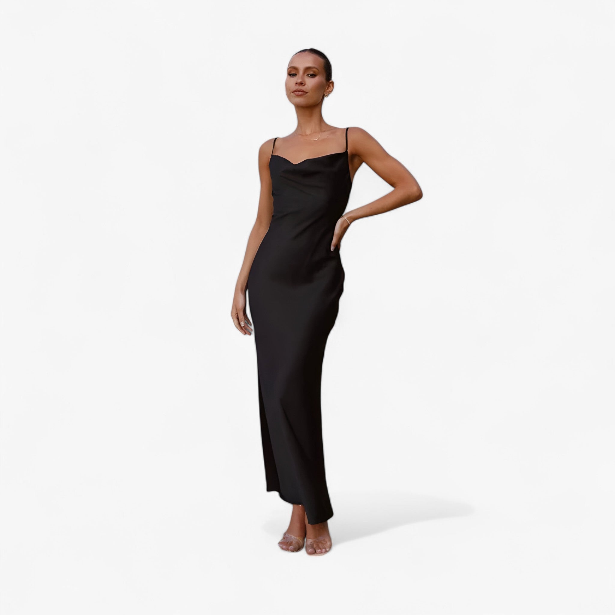 Dianne | Lang kjole i silke - Sort - women's fashion - {{ product_tags }