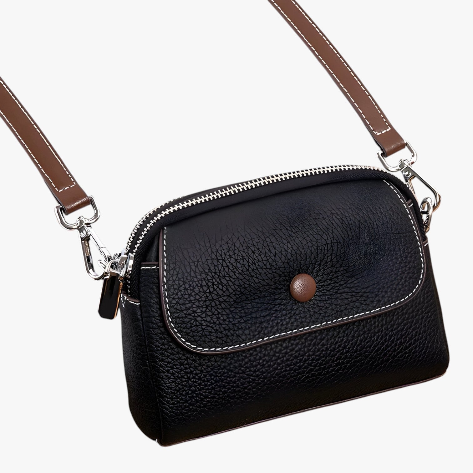 Valeria | Dame skuldertaske rummelig og moderigtig - Sort - Valeria | Dame skuldertaske rummelig og moderigtig - €25 - {{ product_tags }