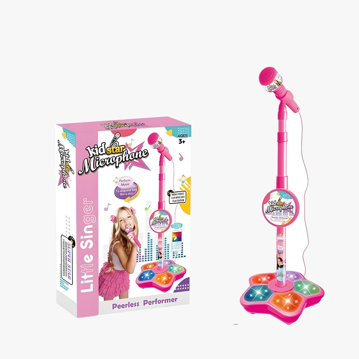 Chiara | Kindermikrofon med stativ – Synge, lære og lege - Lyserød - baby - {{ product_tags }
