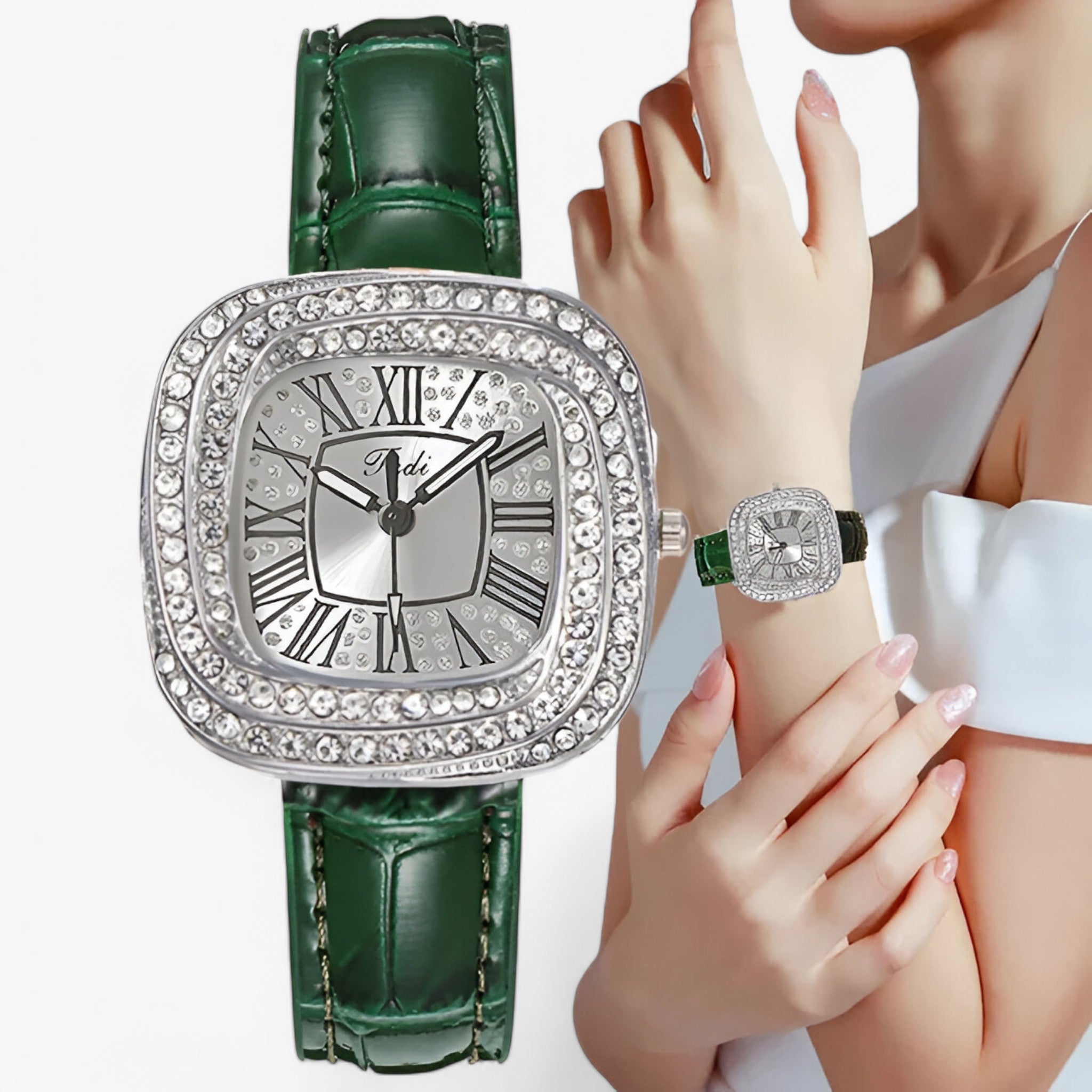 Stella | Vandtæt dameur med læderrem og Eiffeltårn - - watches - {{ product_tags }