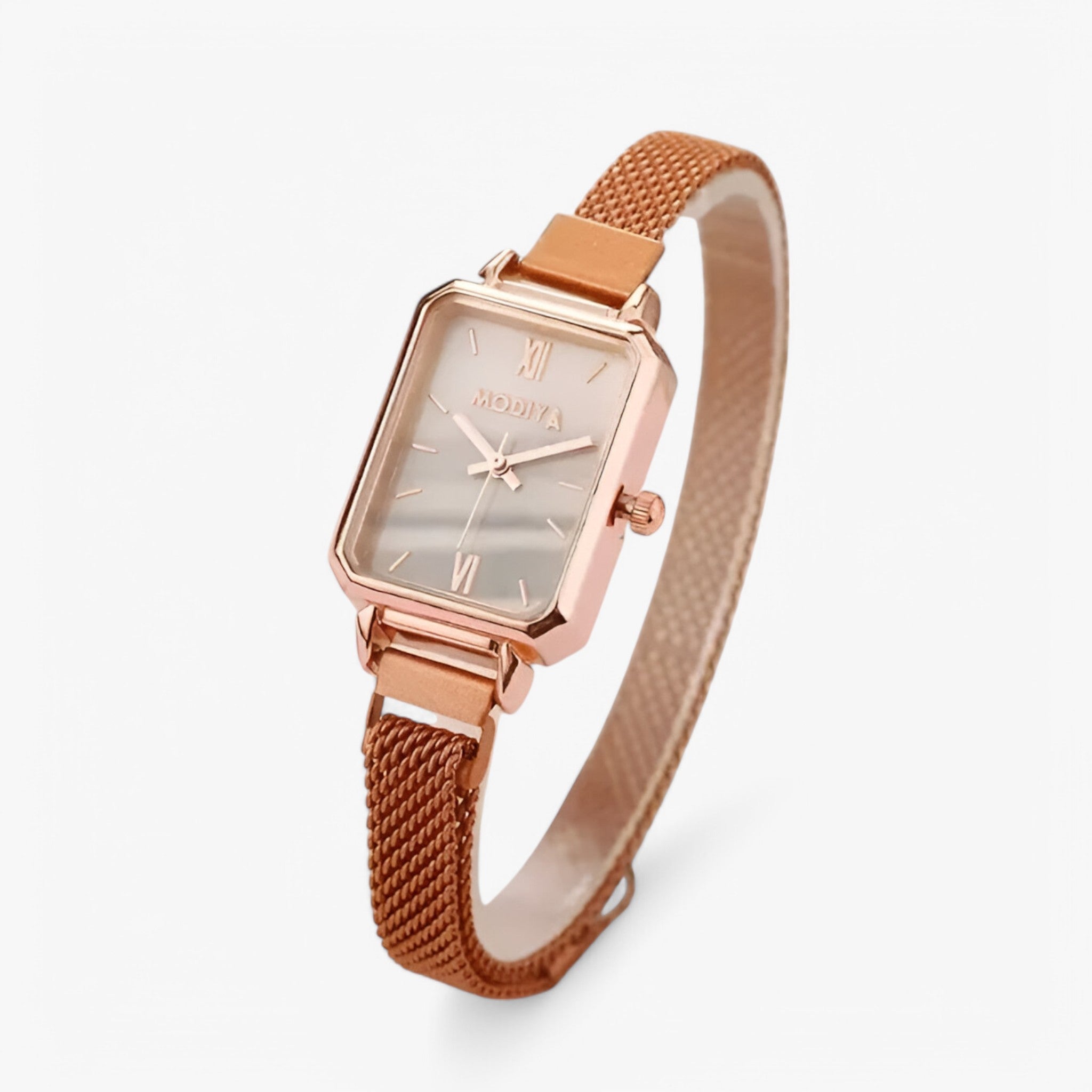 Sabrina | Firkantet dameur med grøn urskive og magnetrem - Hvid - watches - {{ product_tags }
