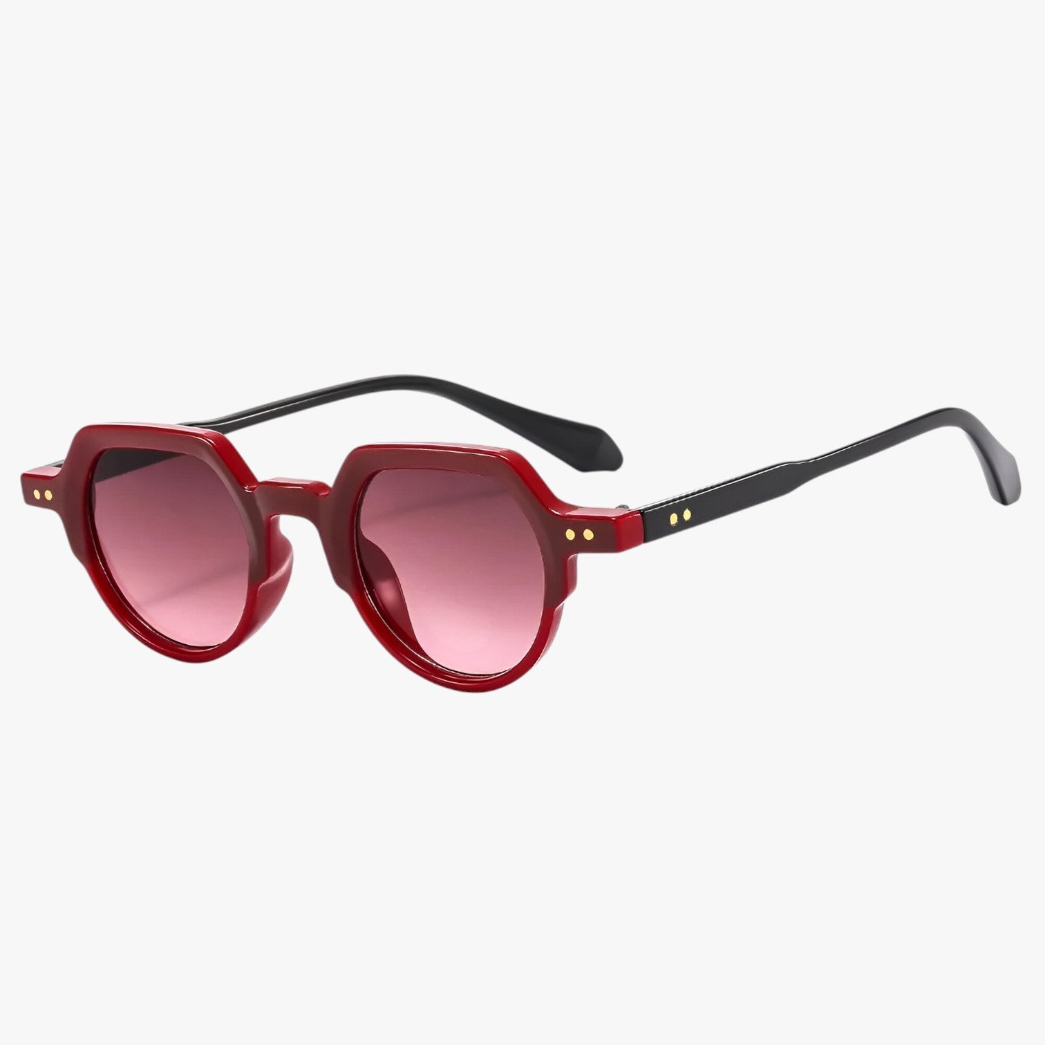 Eden | Punk Solbriller UV400 Uregelmæssig Retro Design med Oceaniske Linser - rød som på billede - men's fashion - {{ product_tags }