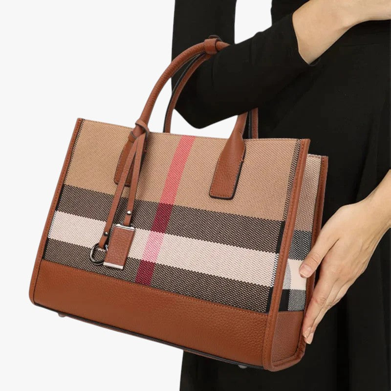 Stella | Stilfuld Ternet Lærred Håndtaske – Rummelig & Alsidig - - bags - {{ product_tags }