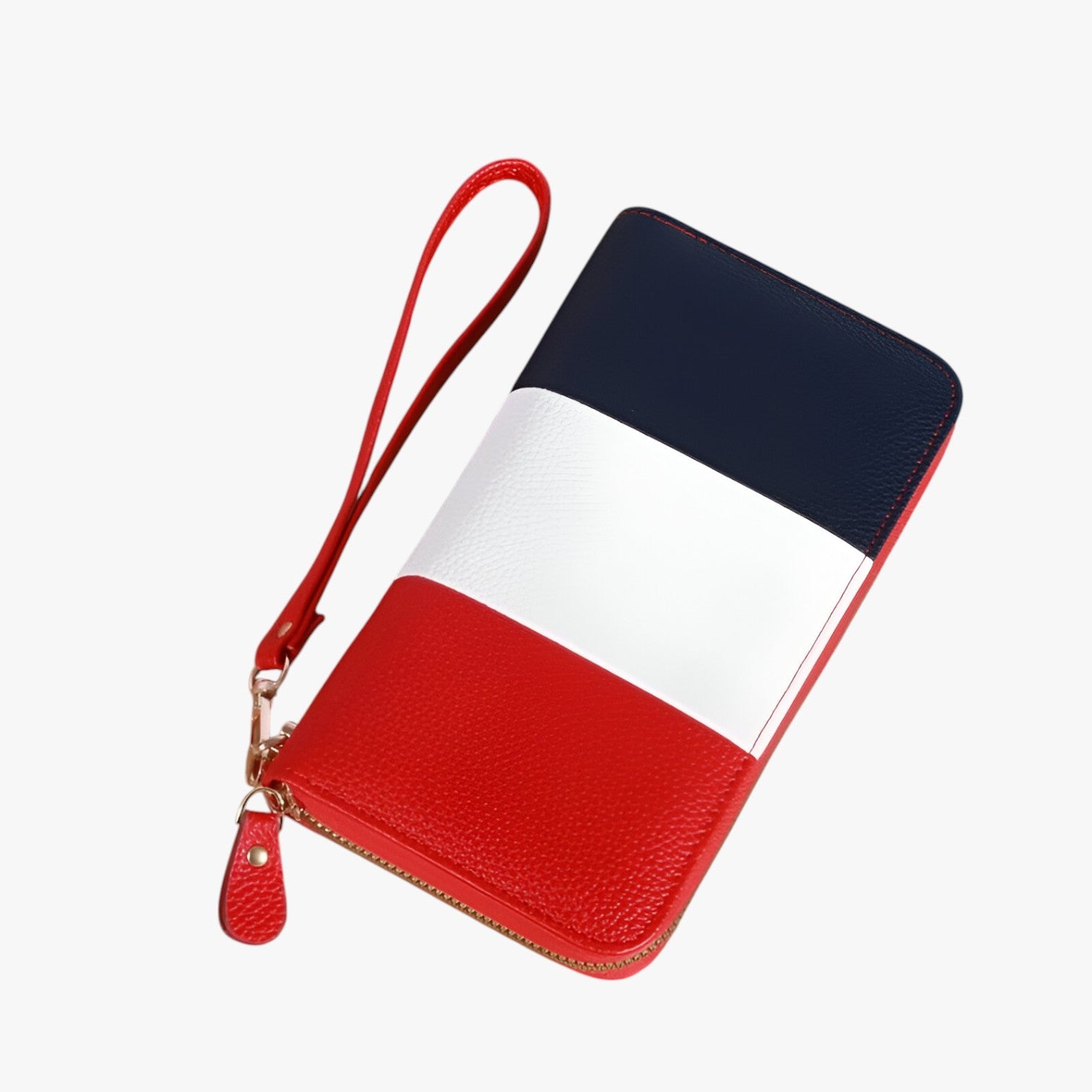 Caesy | Tre-farvet luksus læderpung – RFID-beskyttelse og rummelig - Rød - bags - {{ product_tags }