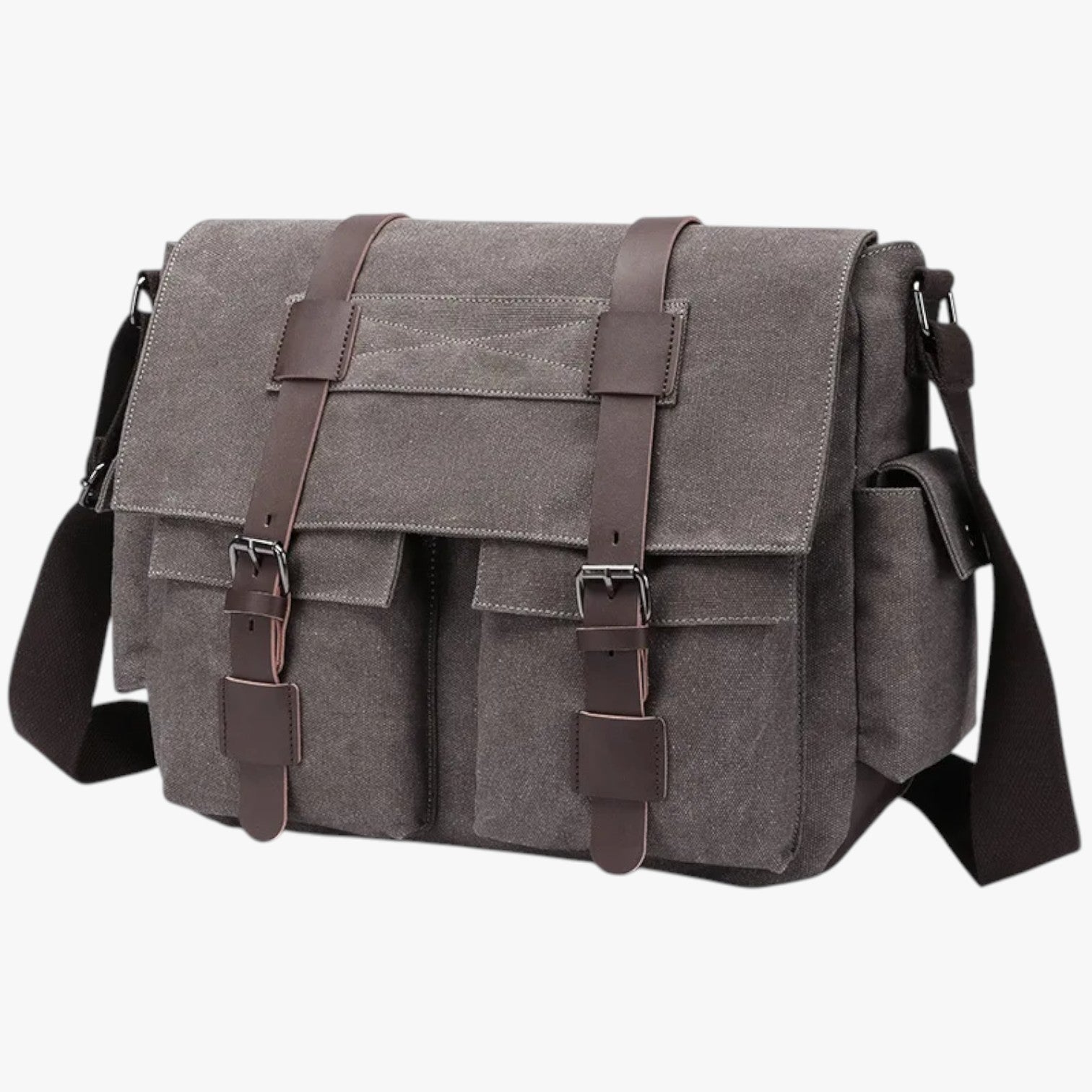 Harlan | Vintage lærredsklædt crossbody-nylontaske til mænd - LH8619-Grå Frankrig - bags - {{ product_tags }