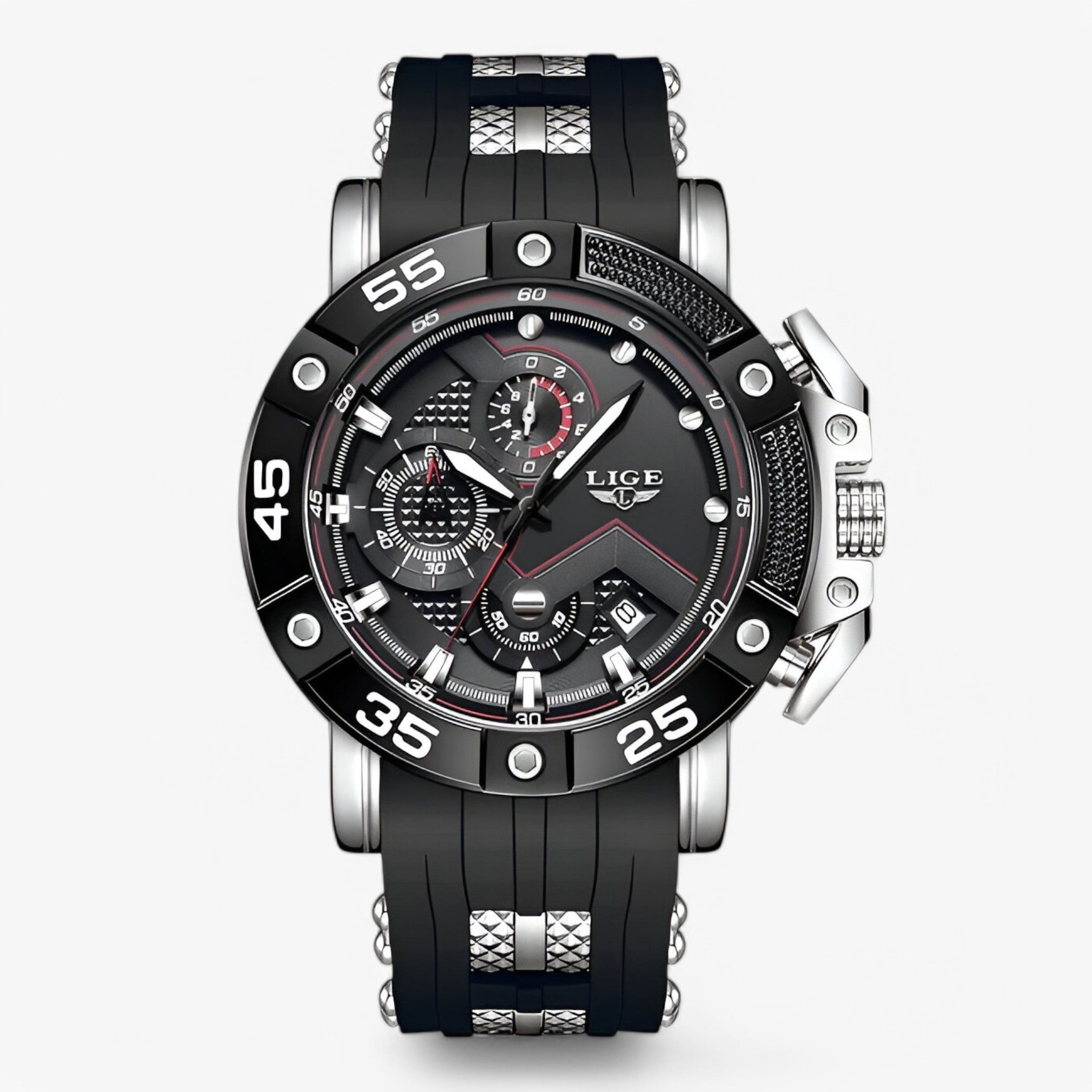 Paco | Quartz sports militær herreur - sort sølv - watches - {{ product_tags }