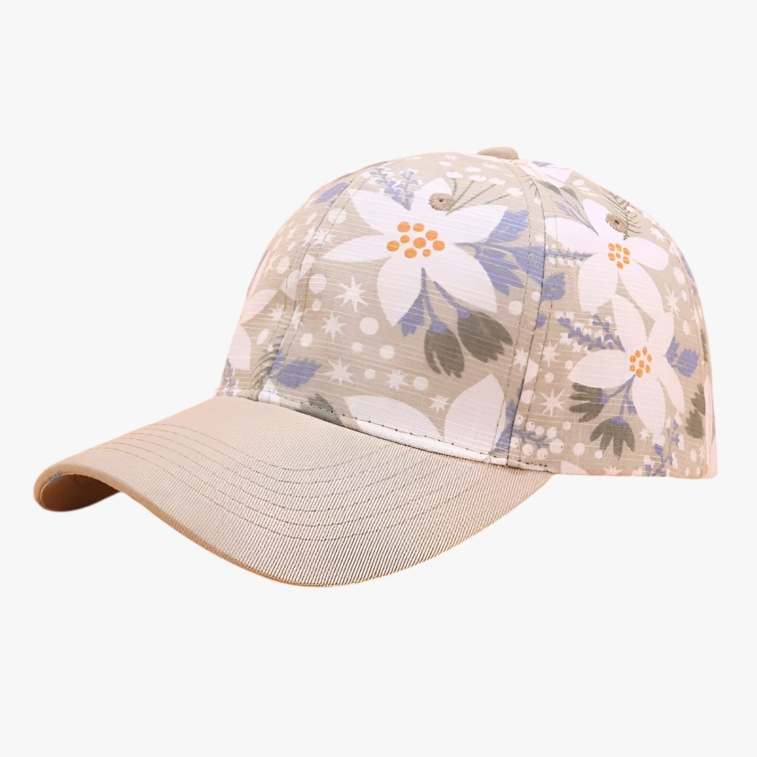 Ezra | Baseball cap i bomuld med bladaffprint og skygge - Beige Justerbar - men's fashion - {{ product_tags }