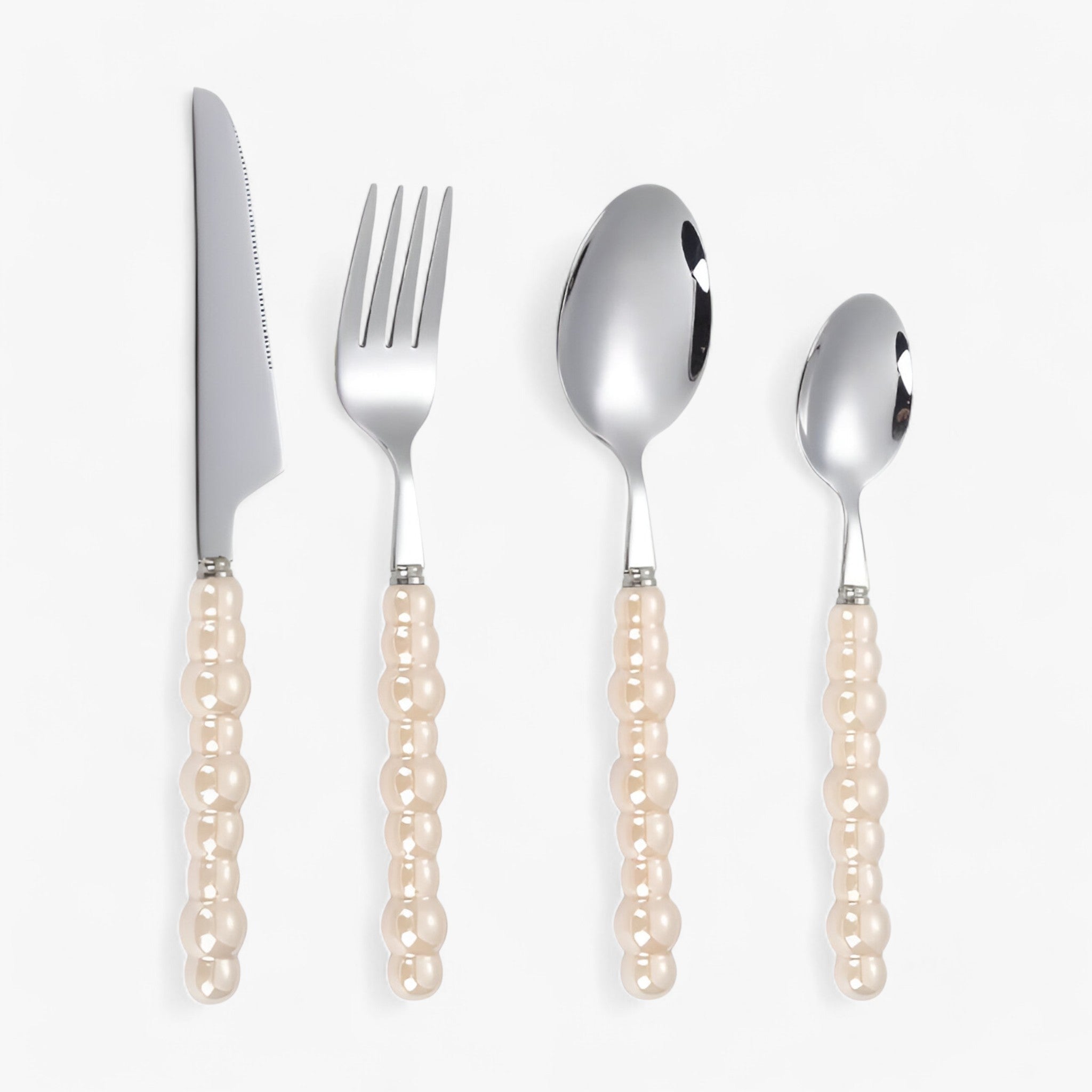LuxeDine | Perlebestik - Flødefarvet-4stk - house & garden - {{ product_tags }