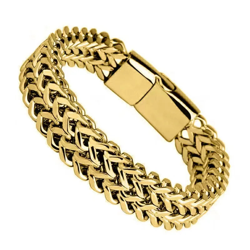 Yanis | Armbånd i rustfrit stål – skjult lukning og perfekt pasform - Guld - men's fashion - {{ product_tags }