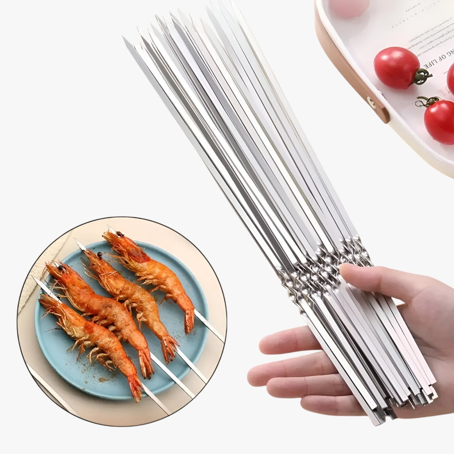 Gavin | 15 stk rustfrit stål BBQ-spidser – genanvendelige og perfekte til grillning - - Gavin | 15 stk rustfrit stål BBQ-spidser – genanvendelige og perfekte til grillning- €25 - {{ product_tags }