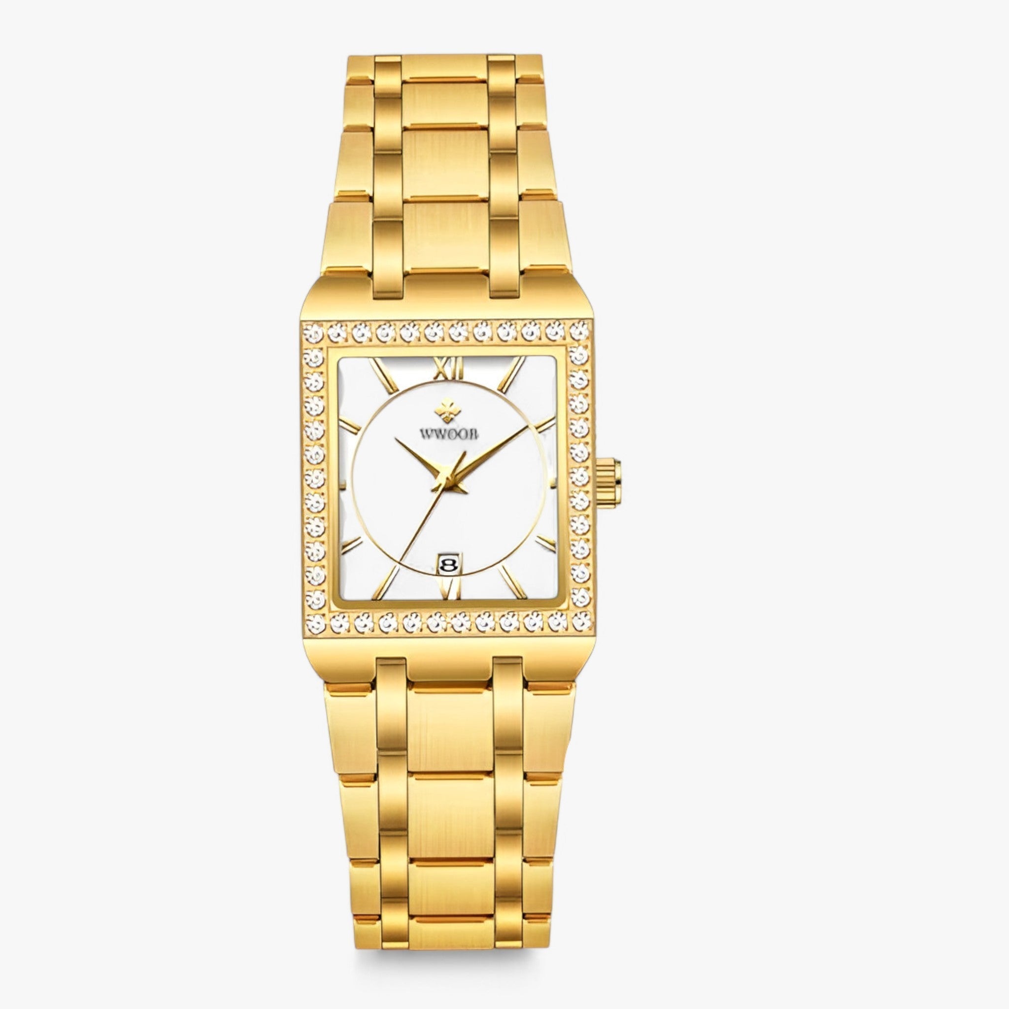 Celeste | Dameur med firkantede diamanter - hvidguld - watches - {{ product_tags }