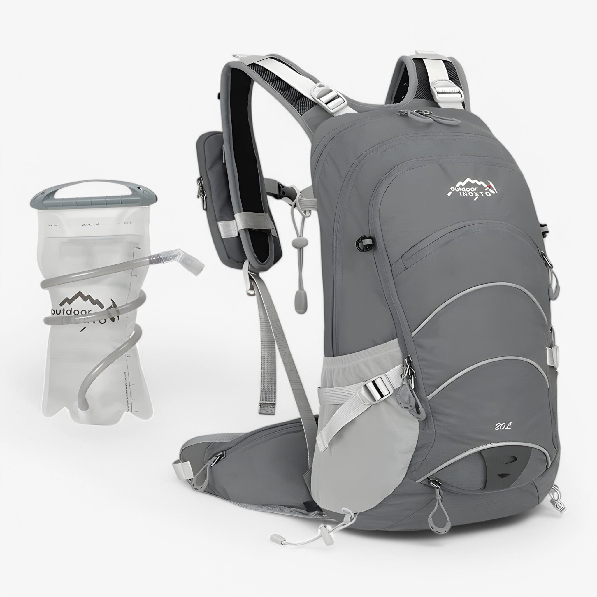 Vandtæt 20L trekkingrygsæk til udendørs aktiviteter - Grå 2L - Vandtæt 20L trekkingrygsæk til udendørs aktiviteter - €25 - {{ product_tags }