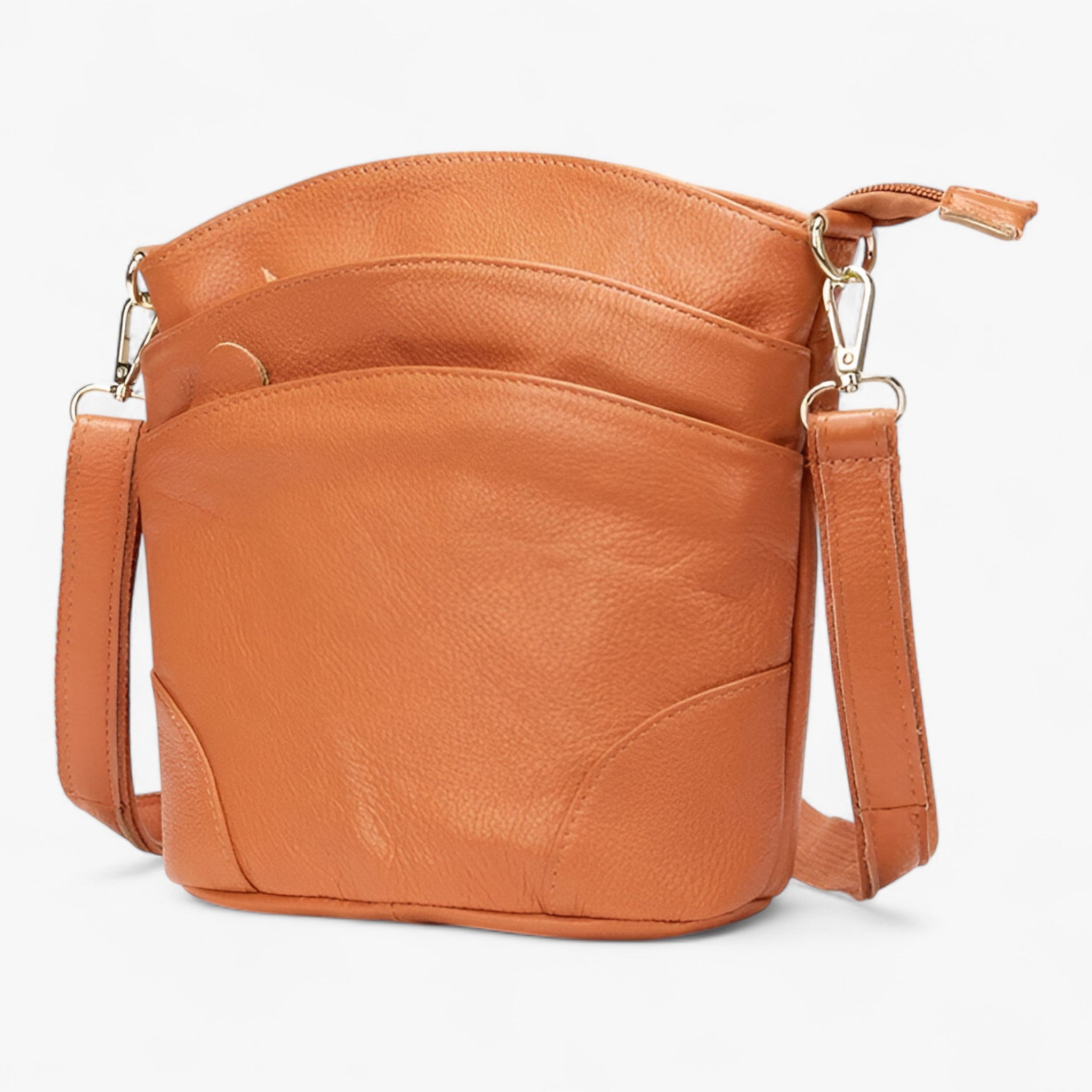 Echte Læder Crossbody Taske Dame - Brun - Kvinders håndtasker - {{ product_tags }