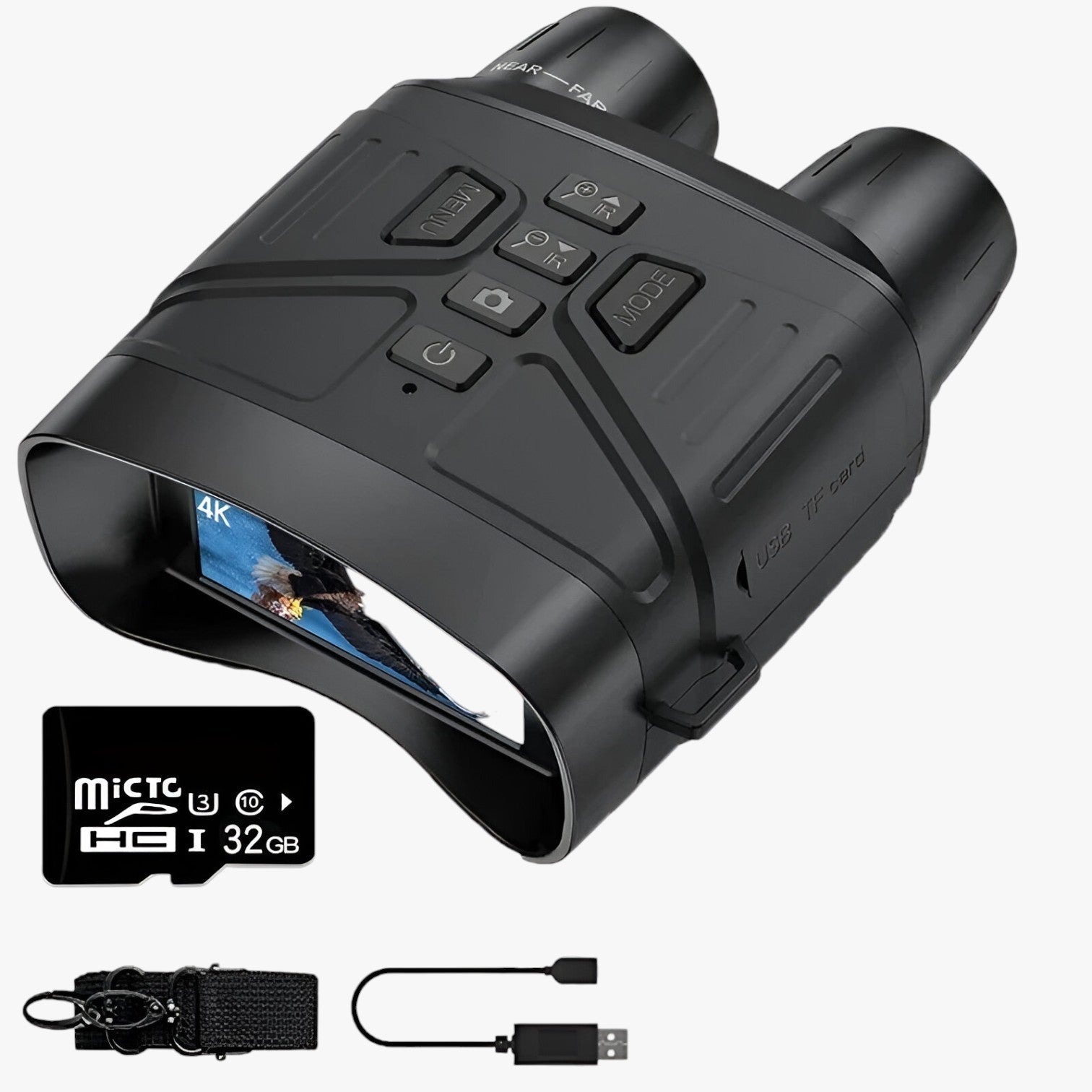 Achille | 4K natte syn kikkert med optagelse og 5X zoom - Sort -32GB - Achille | 4K natte syn kikkert med optagelse og 5X zoom- €25 - {{ product_tags }