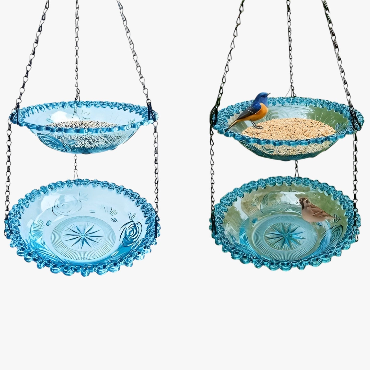 Jerico | 2-lags foderhus med fuglebad – Bæredygtig og dekorativ - - house & garden - {{ product_tags }