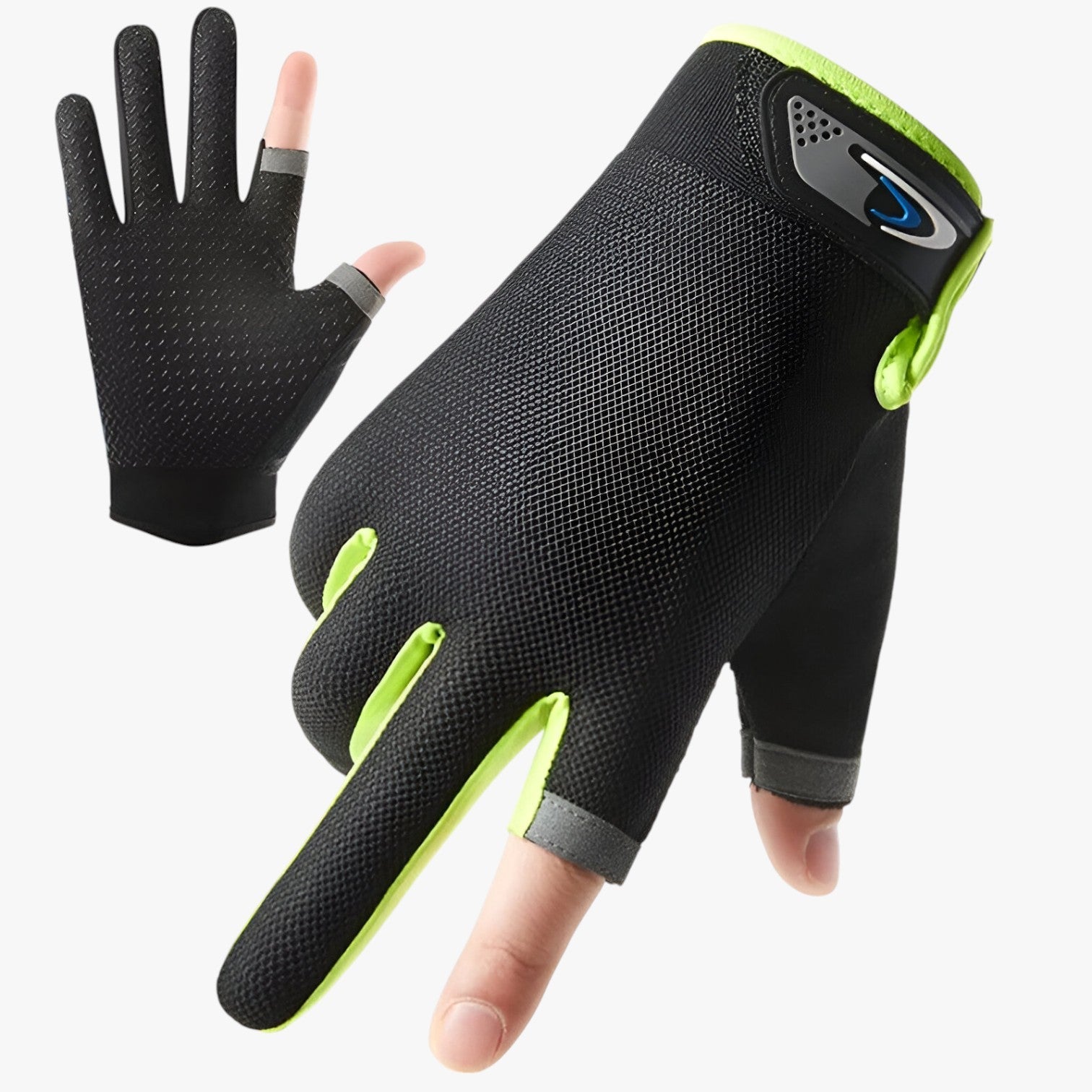 Lenard | Antiskrid vishandsker med snitfingre for greb og komfort - Grøn - other - {{ product_tags }