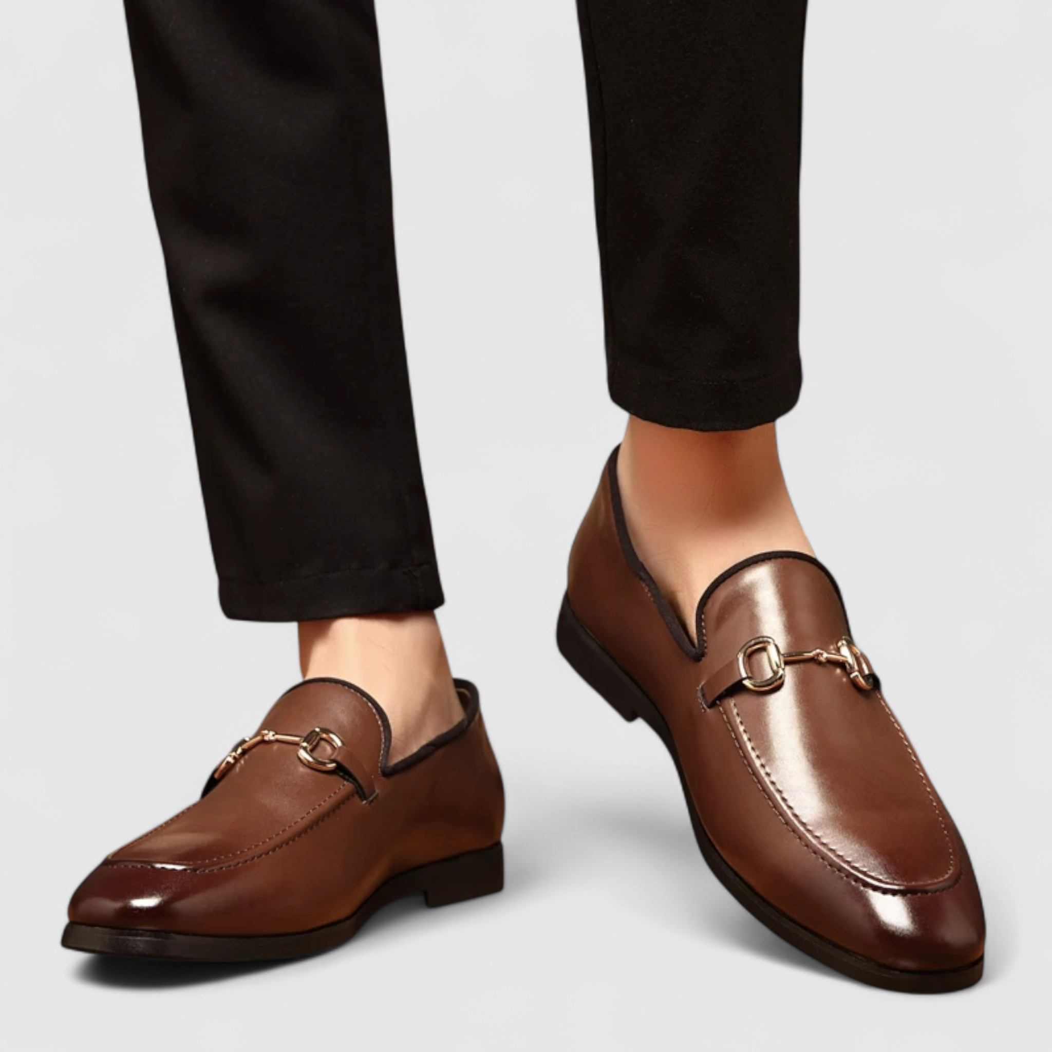 Gavin | Herre Klassiske Læder Loafers i Sort med Decorativ Spænde - - Gavin | Herre Klassiske Læder Loafers i Sort med Decorativ Spænde- €25 - {{ product_tags }